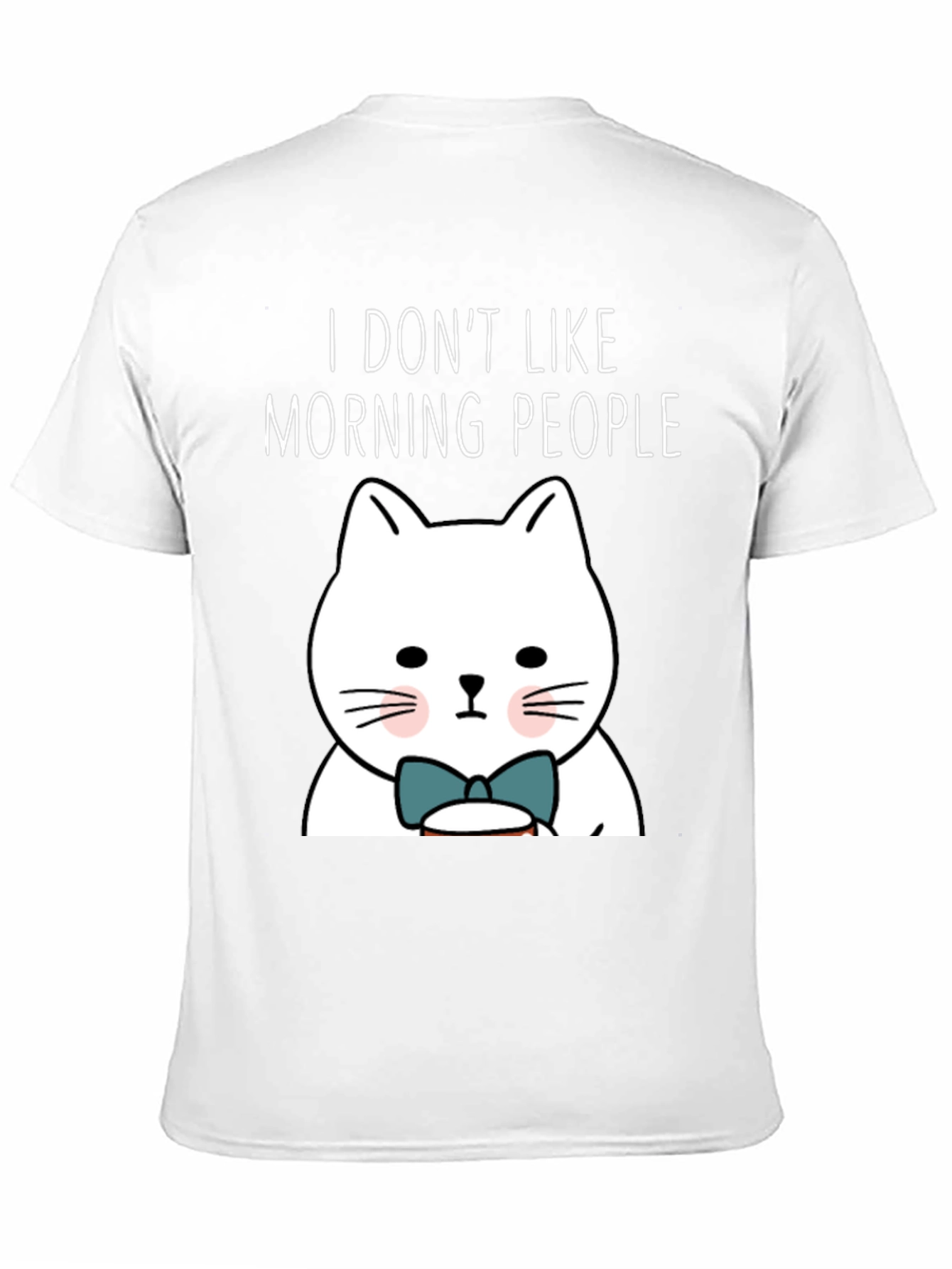 I Dont Like Morning People Funny Cat T-Shirt