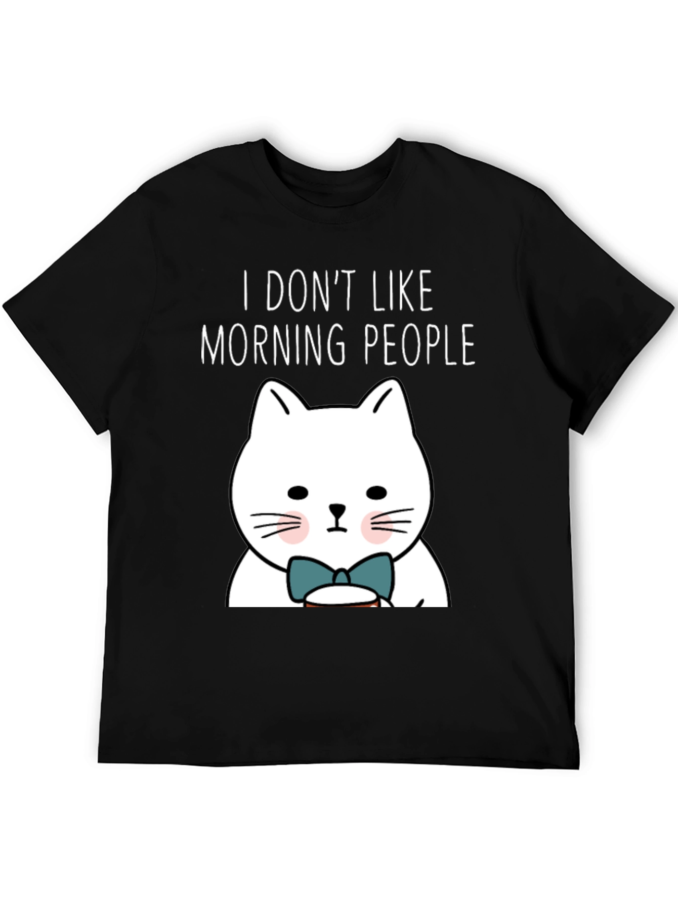 I Dont Like Morning People Funny Cat T-Shirt