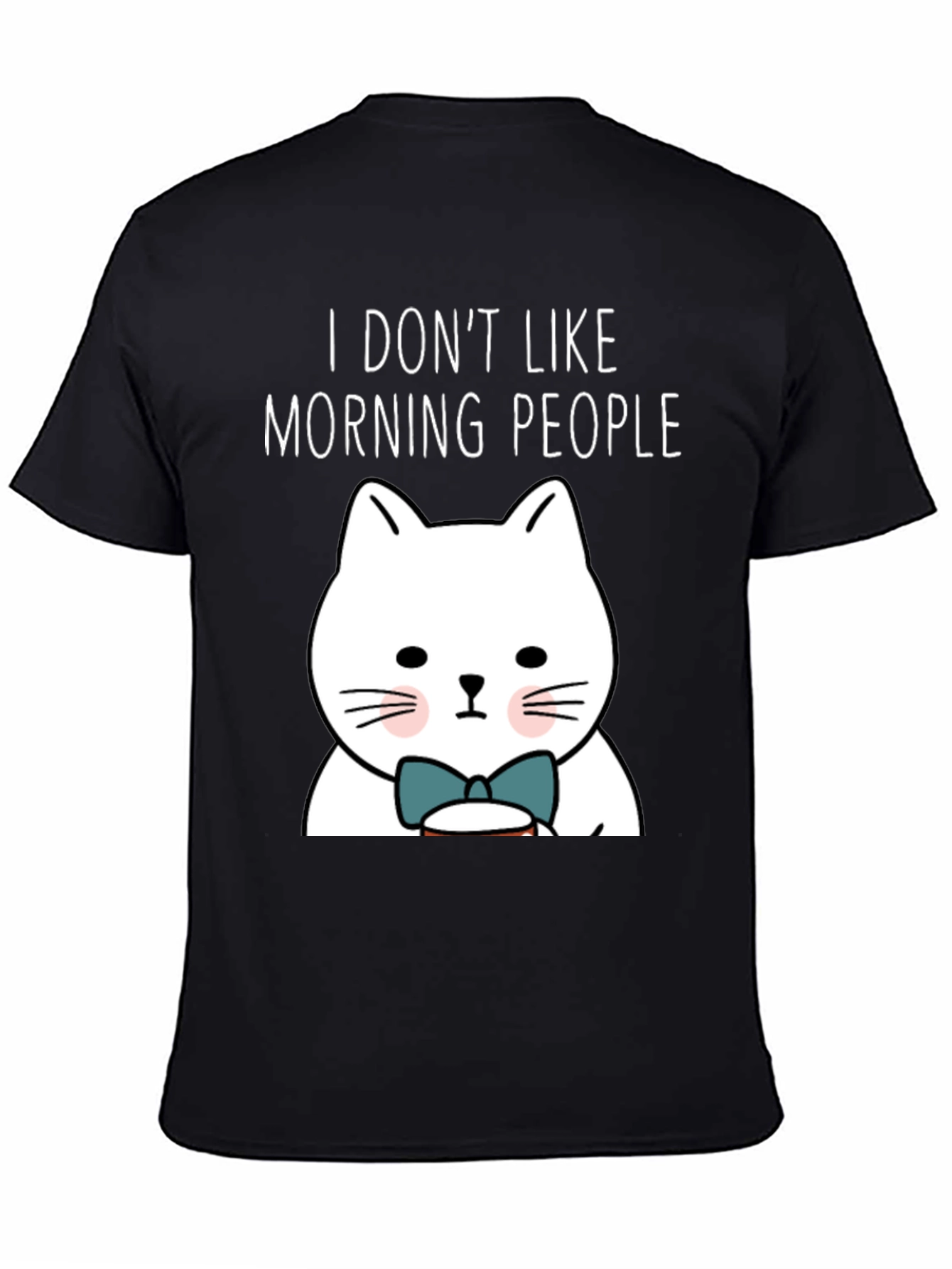 I Dont Like Morning People Funny Cat T-Shirt