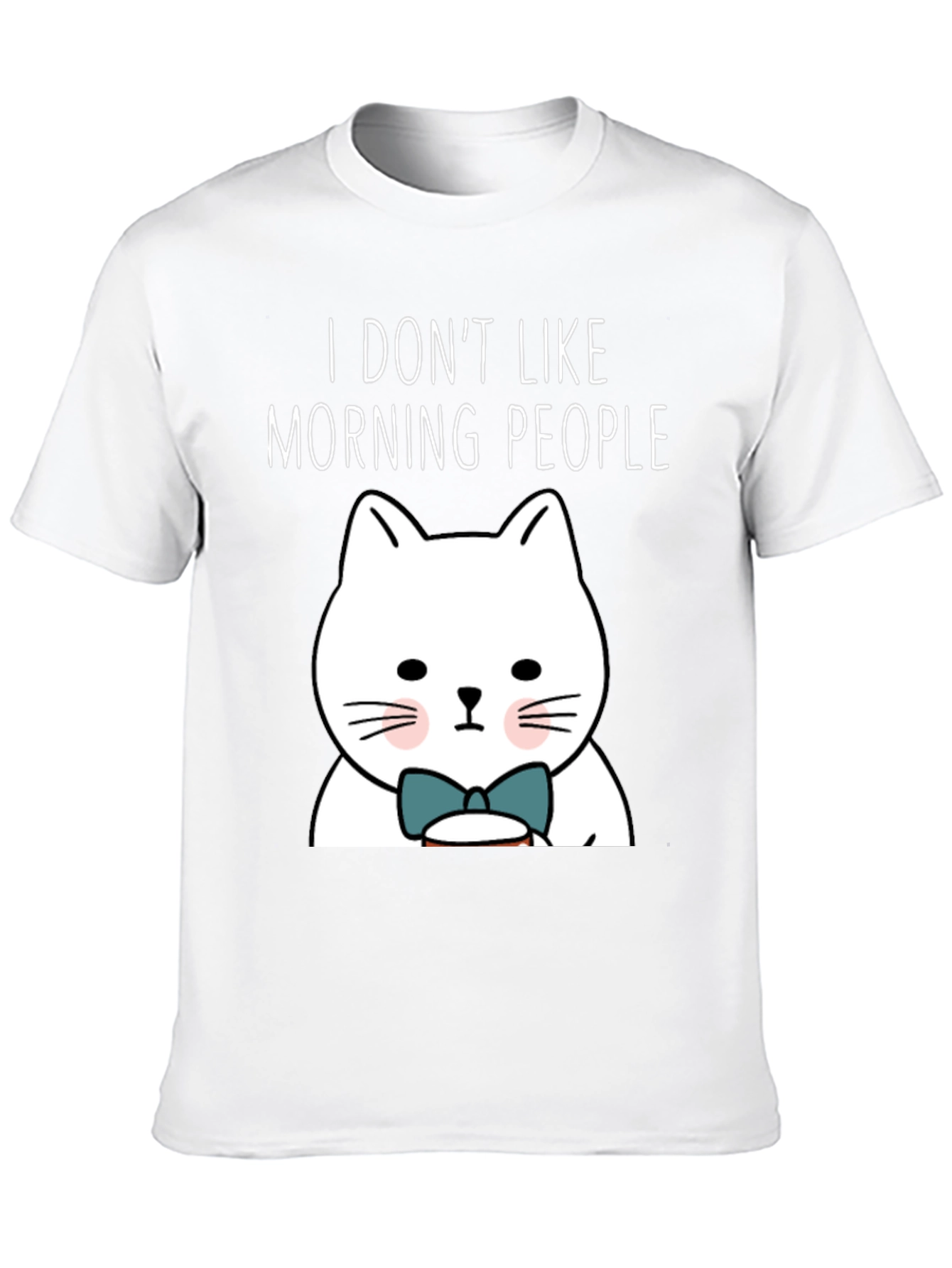 I Dont Like Morning People Funny Cat T-Shirt