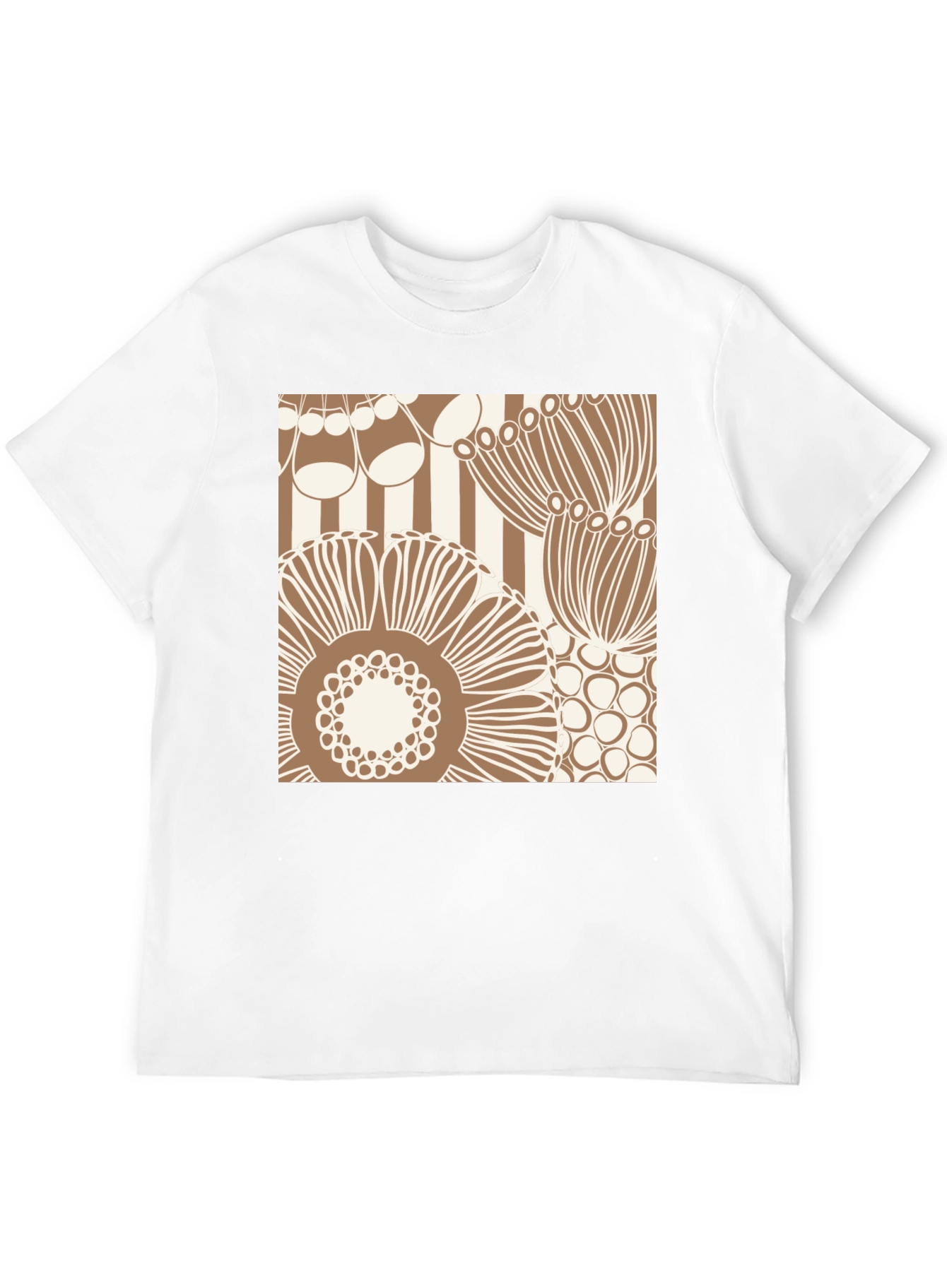 Retro Floral Print T-Shirt - Black