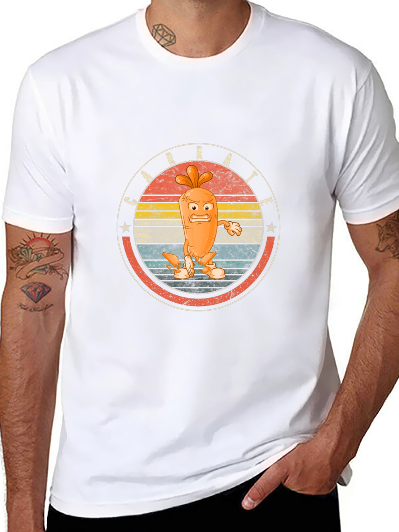 Carrot Karate Graphic Tee - Black Cotton T-Shirt