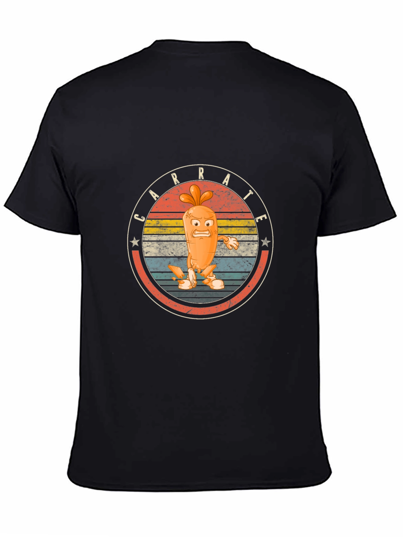 Carrot Karate Graphic Tee - Black Cotton T-Shirt