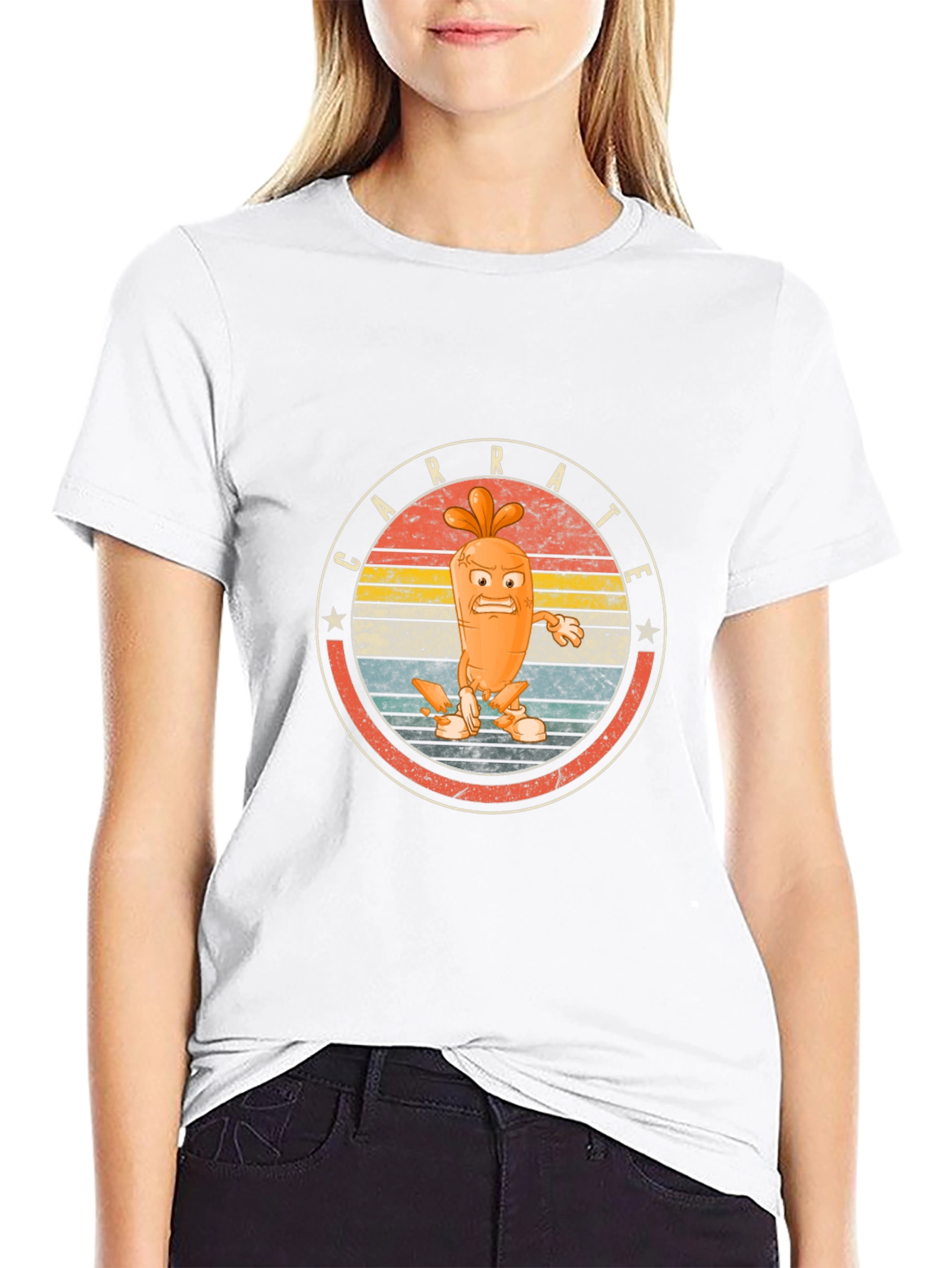 Carrot Karate Graphic Tee - Black Cotton T-Shirt