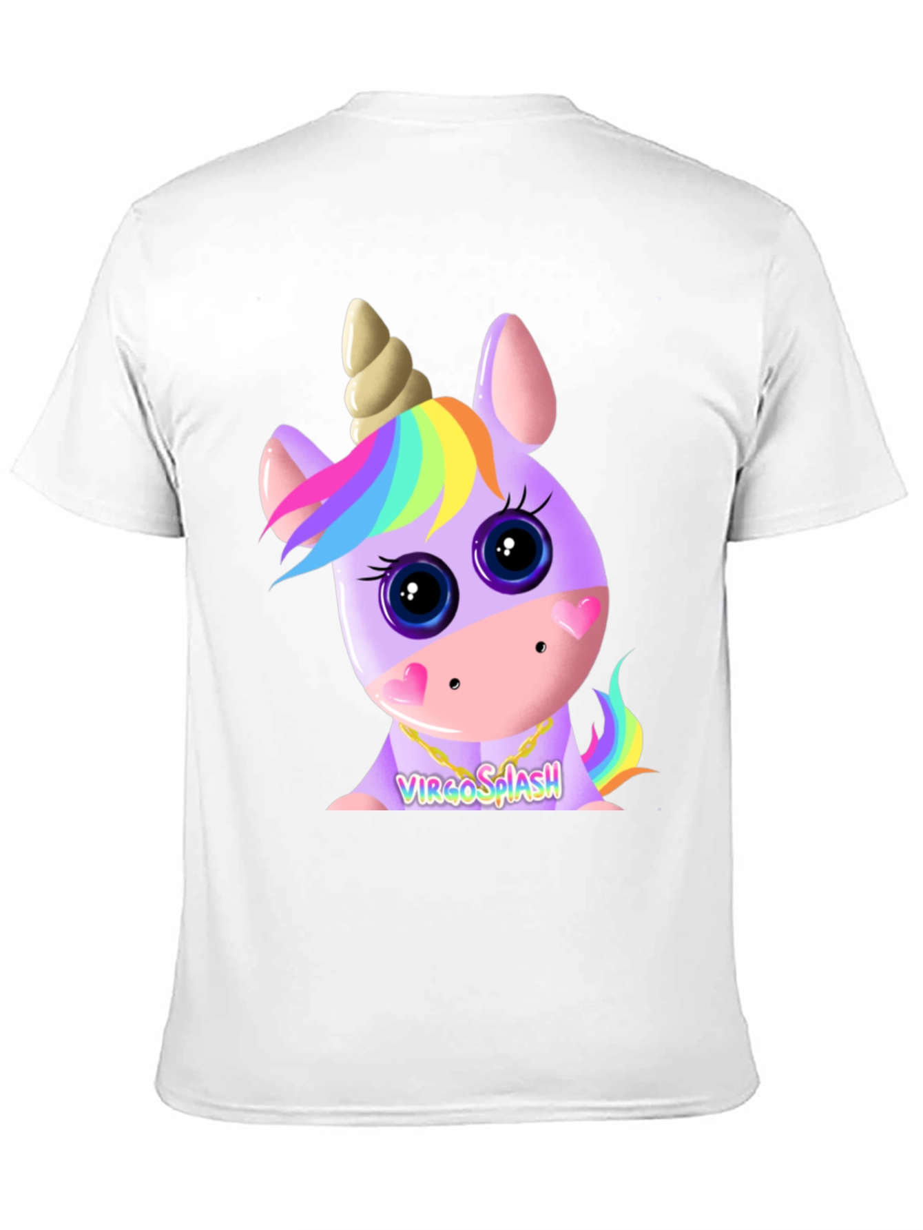 Virgo Splash Unicorn Black T-Shirt