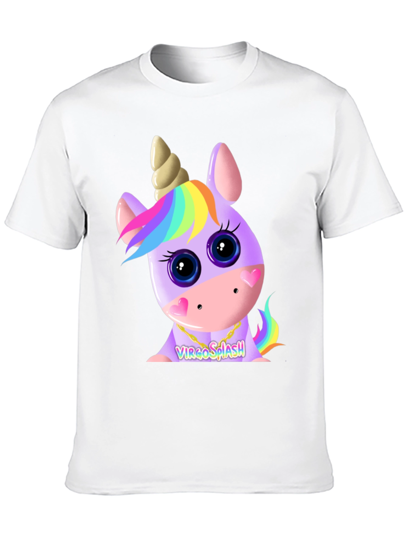 Virgo Splash Unicorn Black T-Shirt