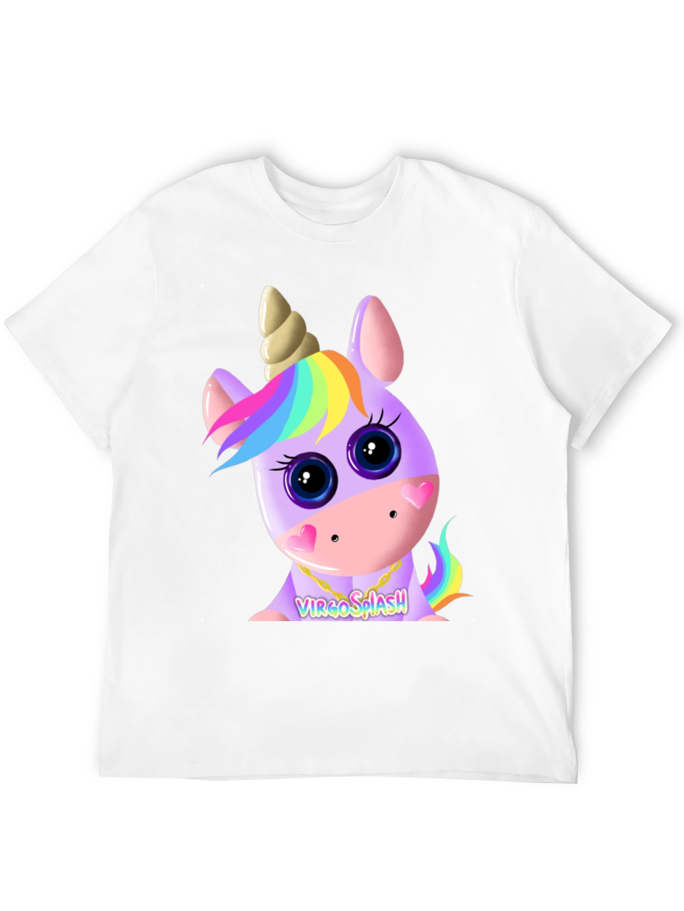 Virgo Splash Unicorn Black T-Shirt