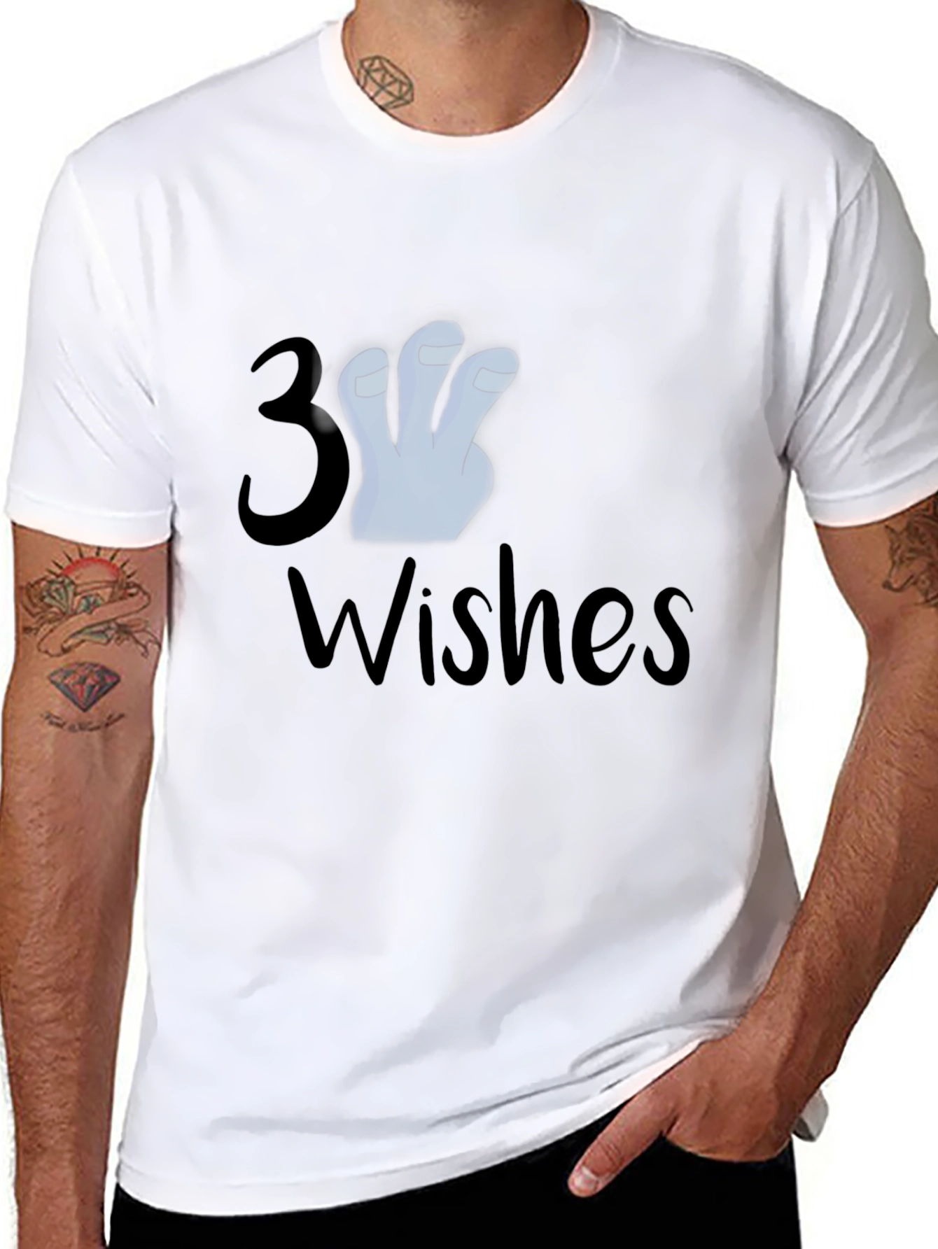 3 Wishes Graphic T-Shirt - Black
