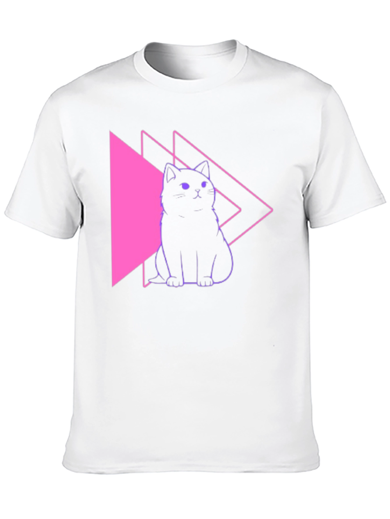 Neon Cat Graphic Black T-Shirt
