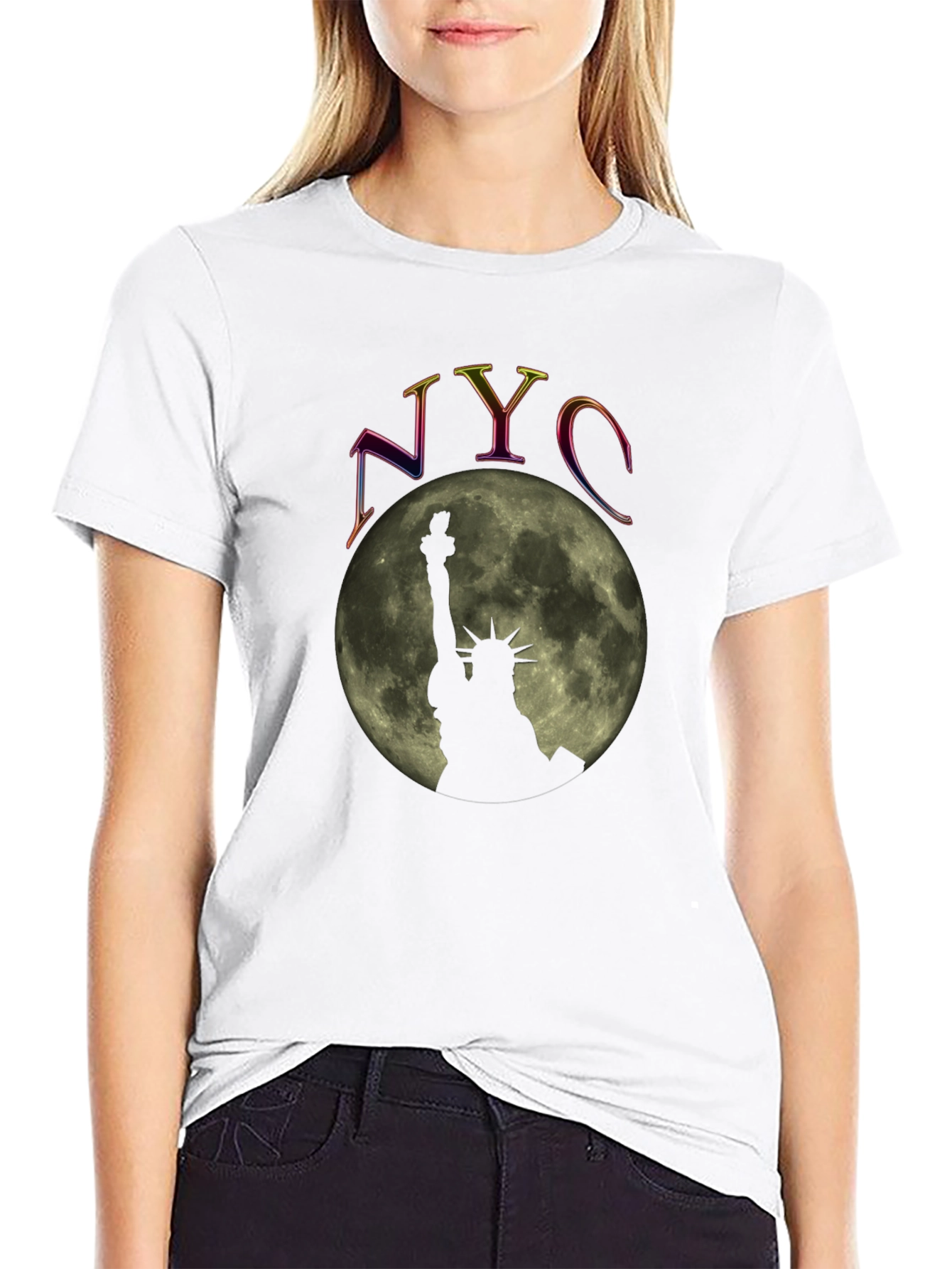 NYC Statue of Liberty Moon Graphic Tee