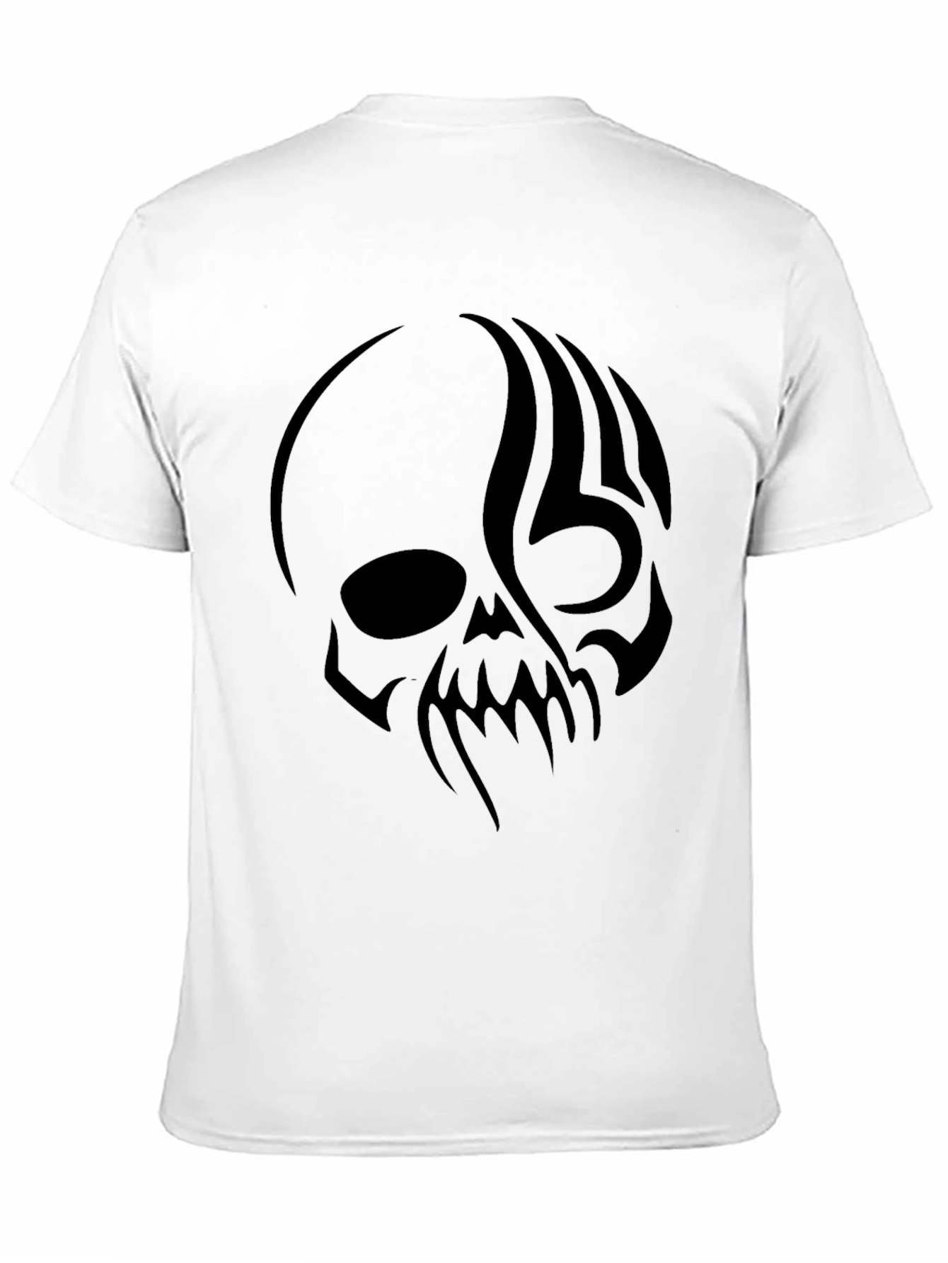 Mens Black T-Shirt with Skull Graphic Print