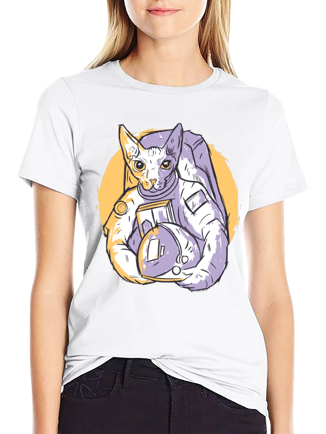 Cosmic Cat Astronaut Graphic Tee