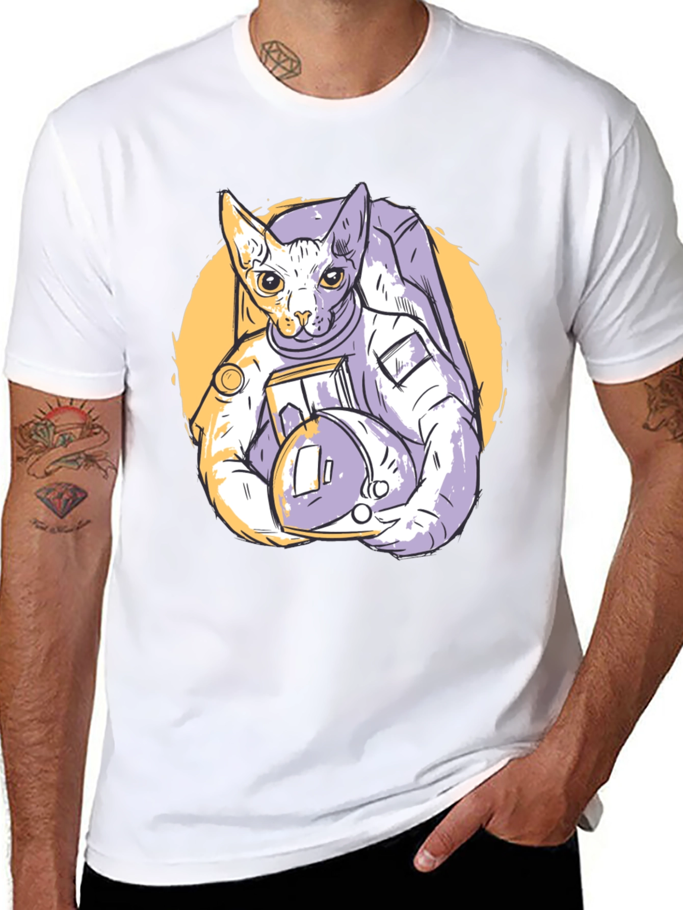 Cosmic Cat Astronaut Graphic Tee