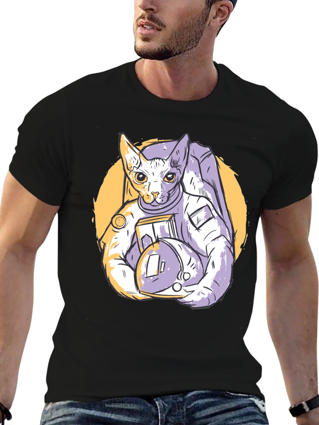 Cosmic Cat Astronaut Graphic Tee