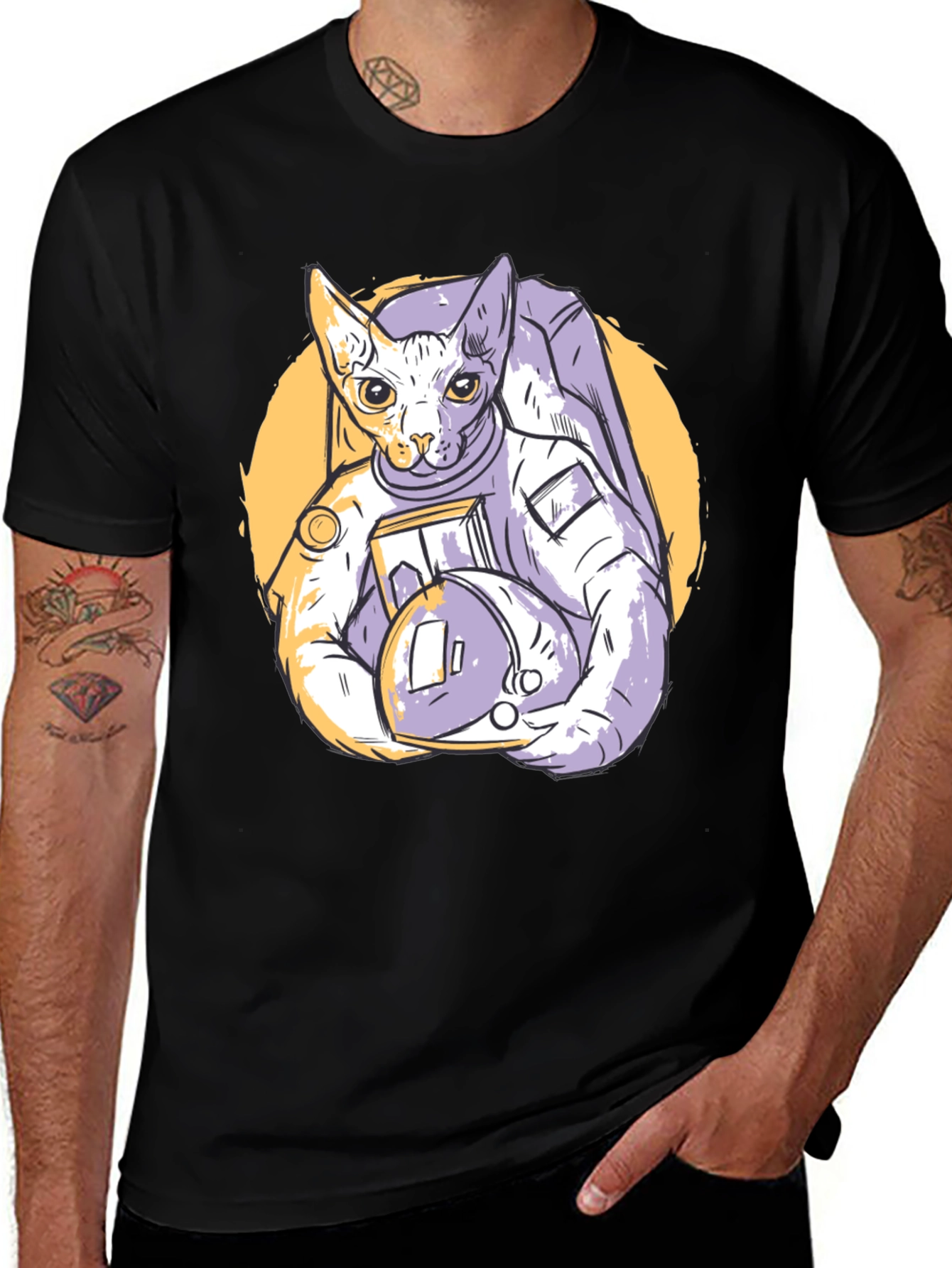 Cosmic Cat Astronaut Graphic Tee