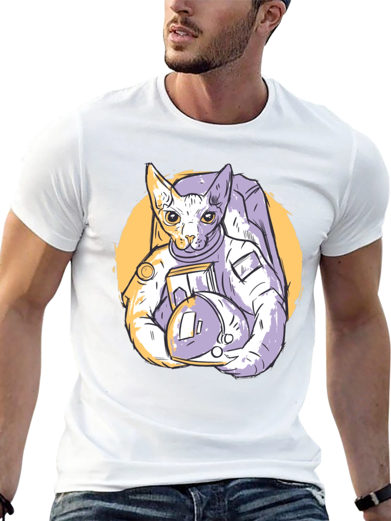 Cosmic Cat Astronaut Graphic Tee