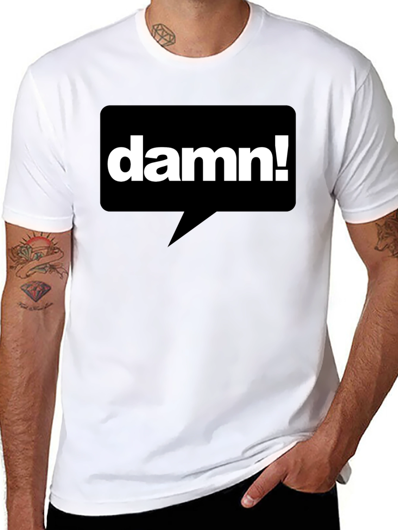 Damn! Graphic T-Shirt - Black Casual Tee