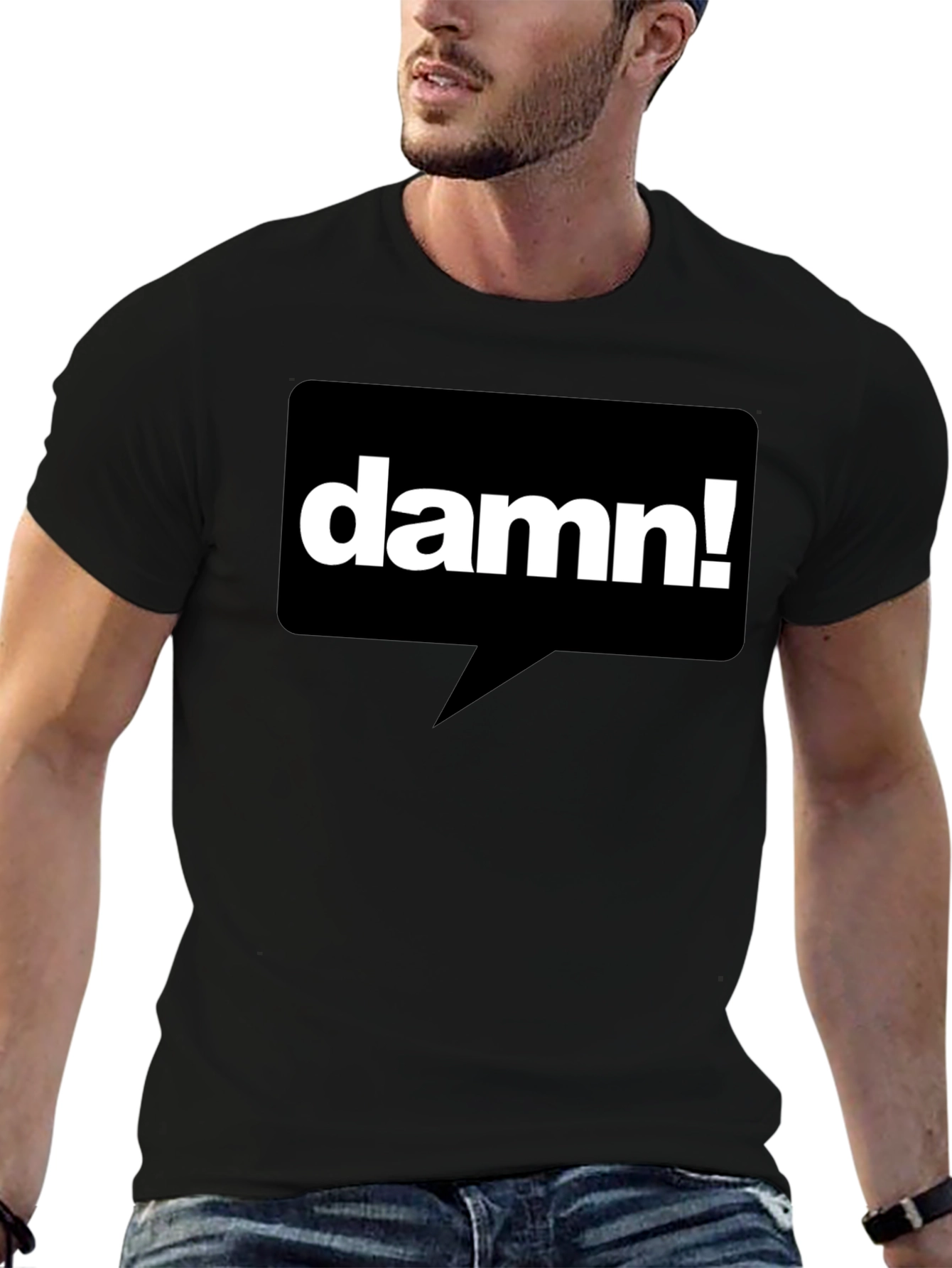 Damn! Graphic T-Shirt - Black Casual Tee