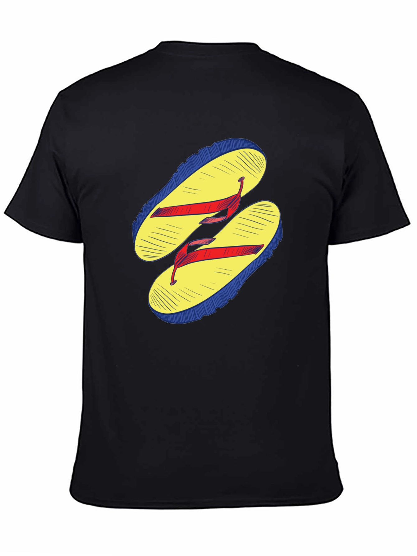 Flip Flop Graphic Tee - Casual Black T-Shirt