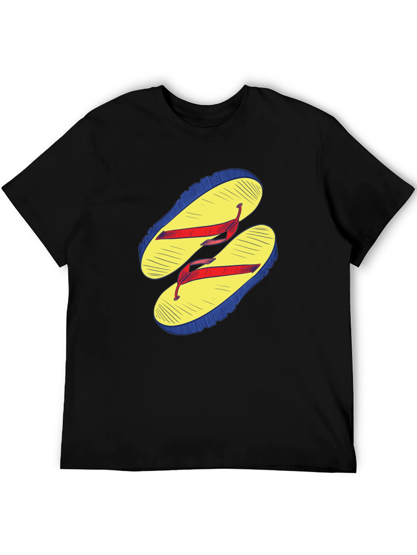Flip Flop Graphic Tee - Casual Black T-Shirt