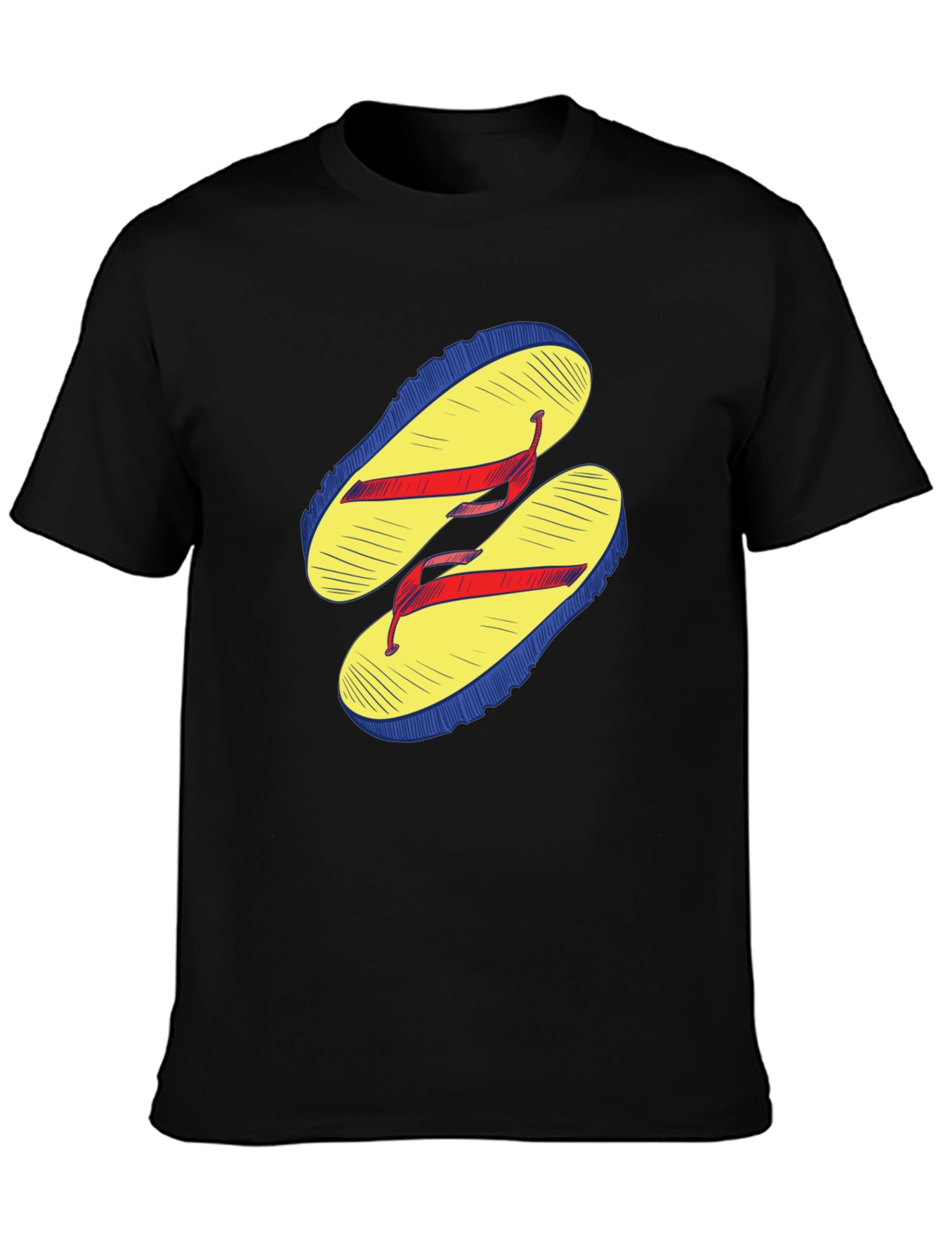 Flip Flop Graphic Tee - Casual Black T-Shirt