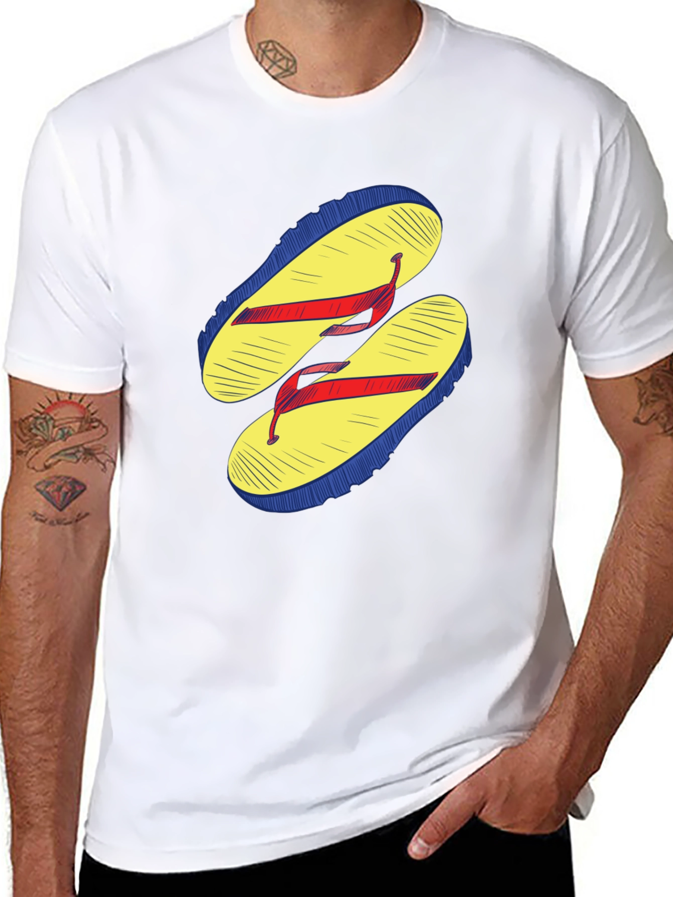 Flip Flop Graphic Tee - Casual Black T-Shirt
