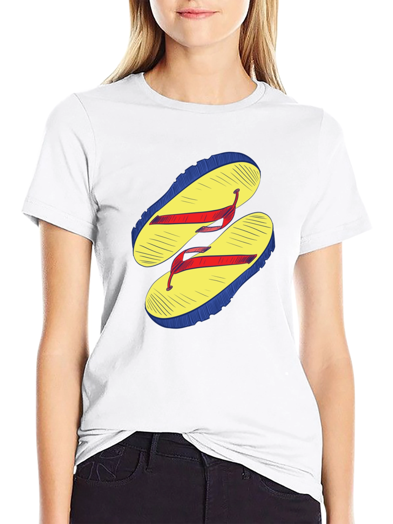 Flip Flop Graphic Tee - Casual Black T-Shirt