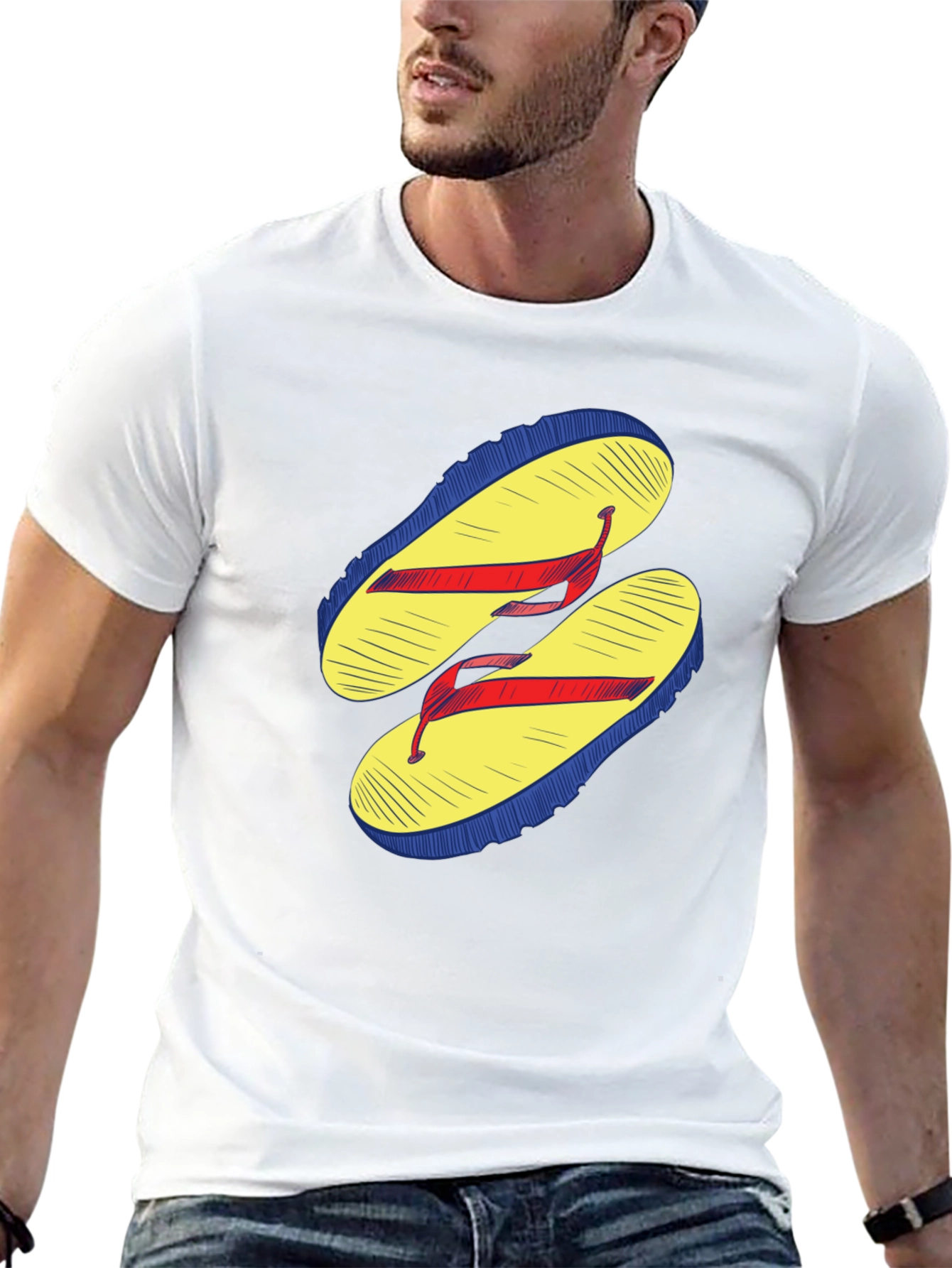 Flip Flop Graphic Tee - Casual Black T-Shirt