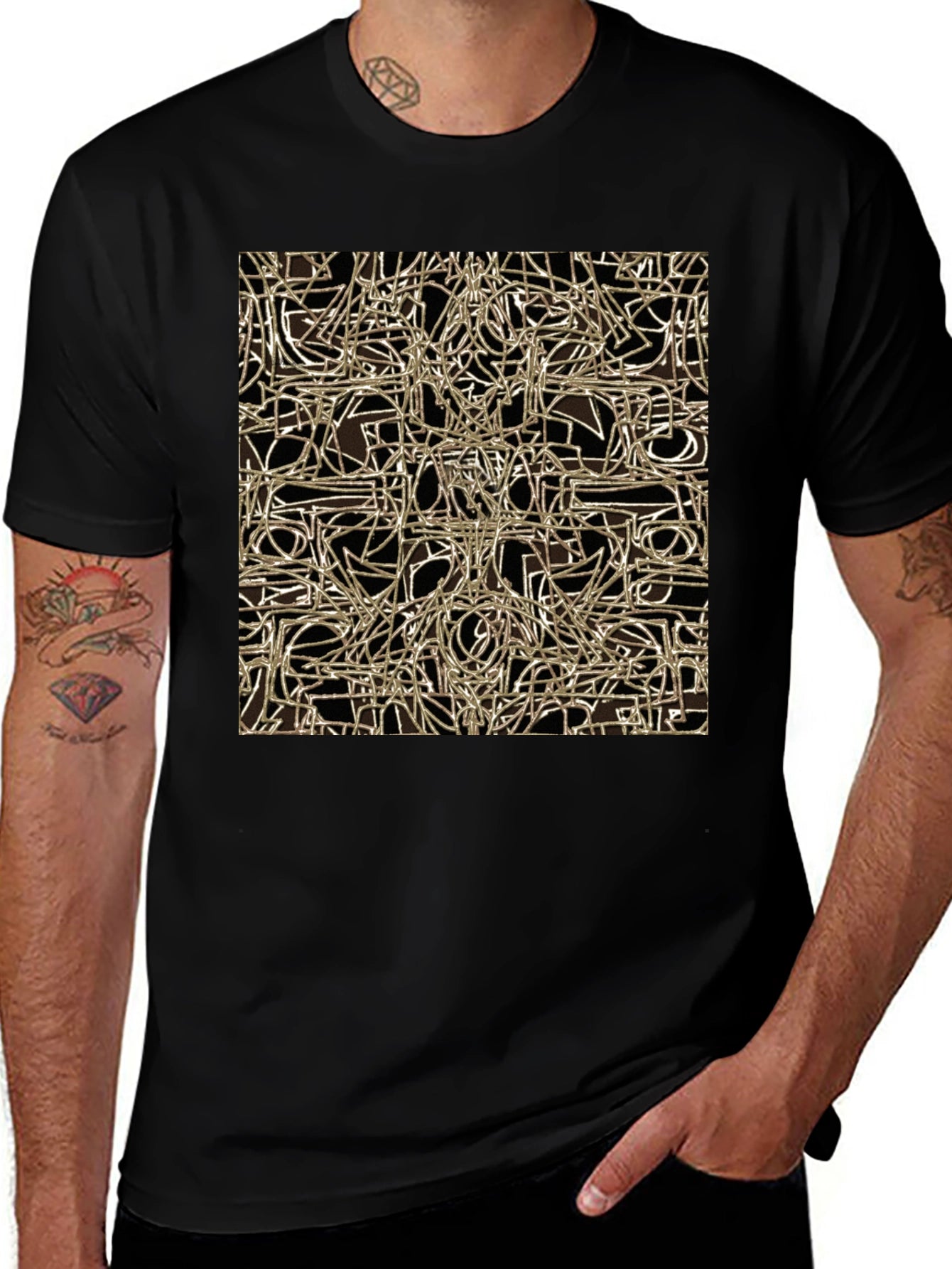 Abstract Lines Graphic Tee - Modern Art Shirt