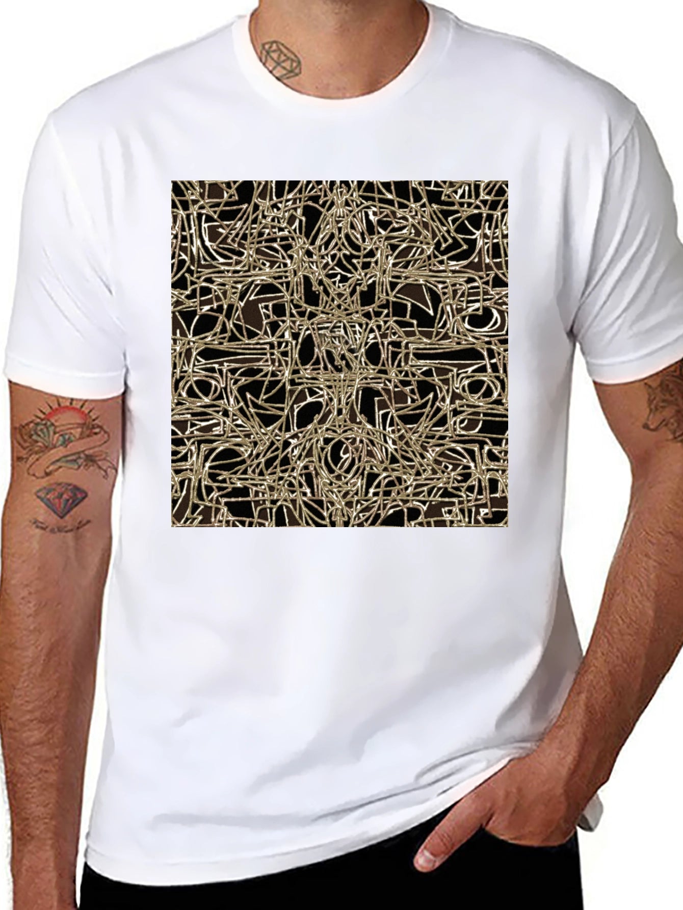 Abstract Lines Graphic Tee - Modern Art Shirt