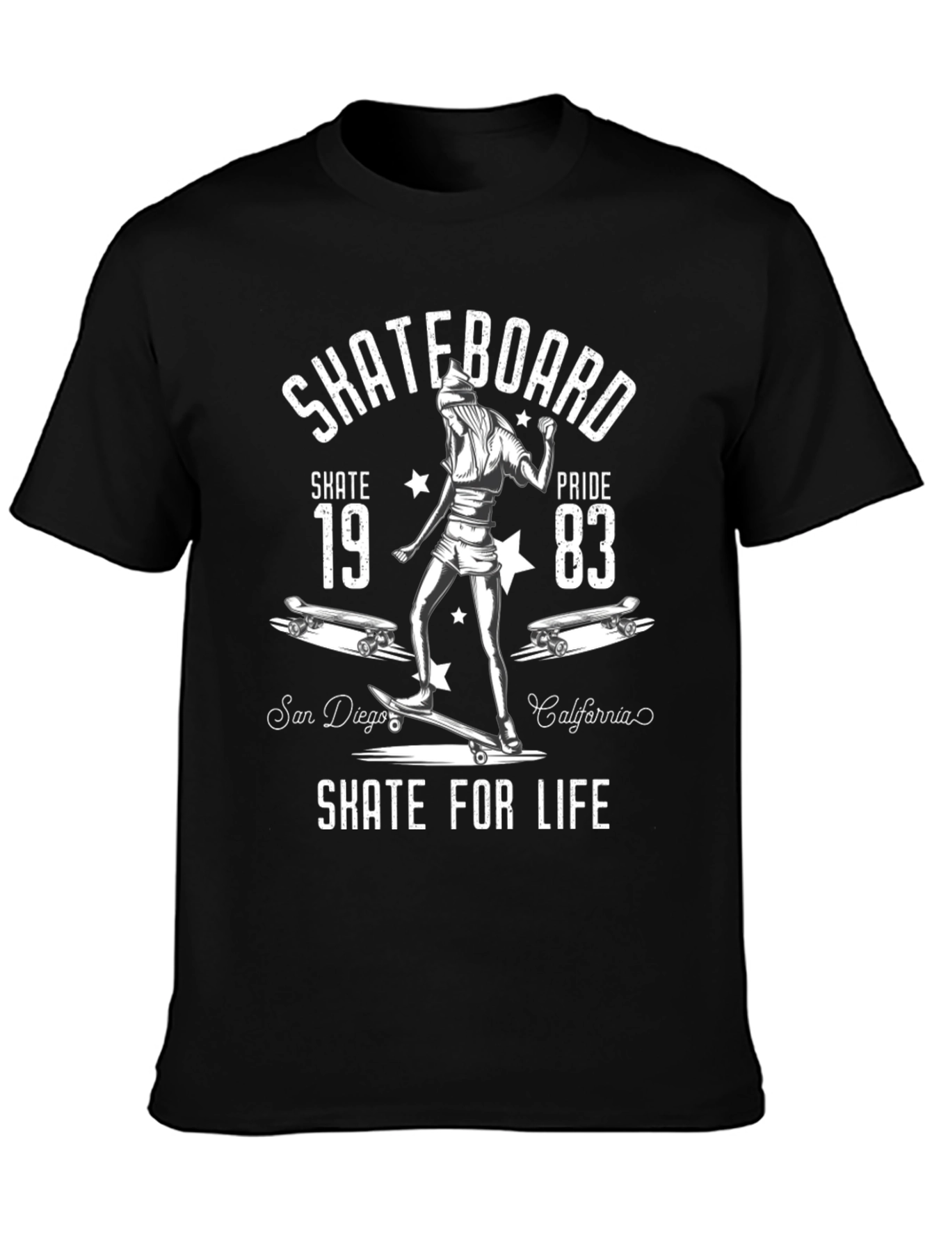 Skateboard Skate for Life Graphic T-Shirt