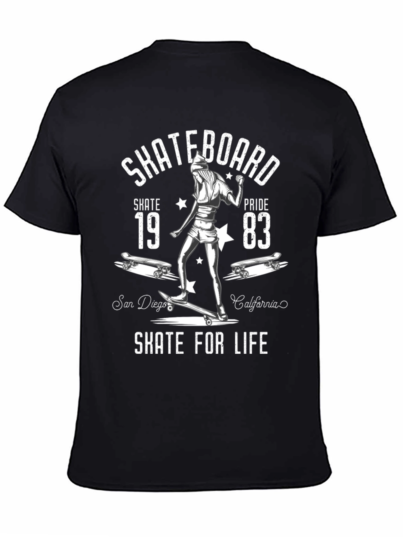 Skateboard Skate for Life Graphic T-Shirt