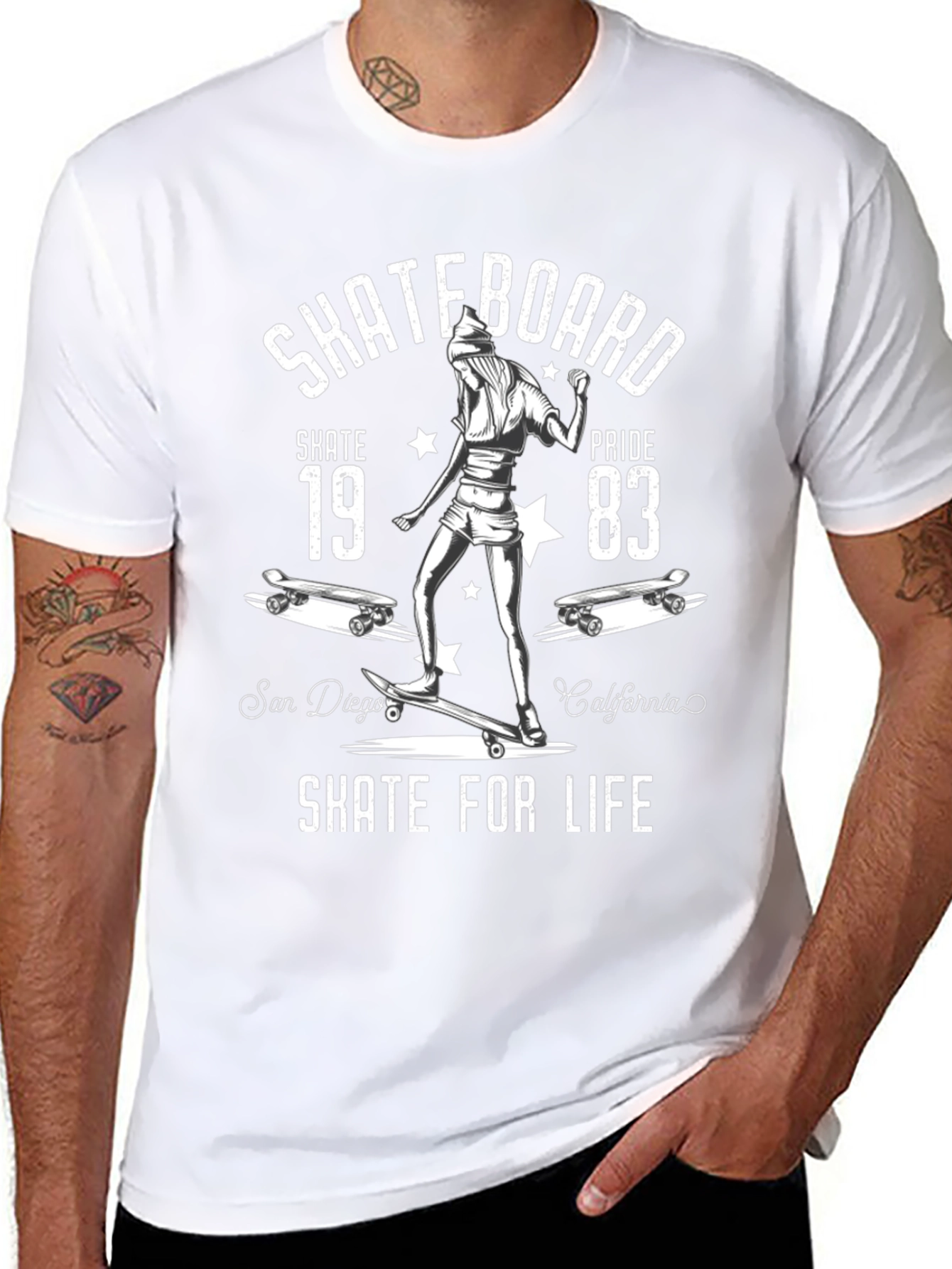 Skateboard Skate for Life Graphic T-Shirt