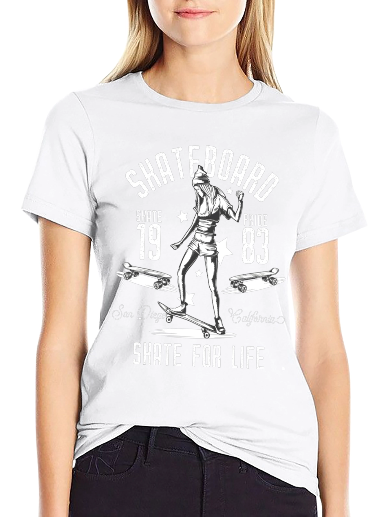 Skateboard Skate for Life Graphic T-Shirt