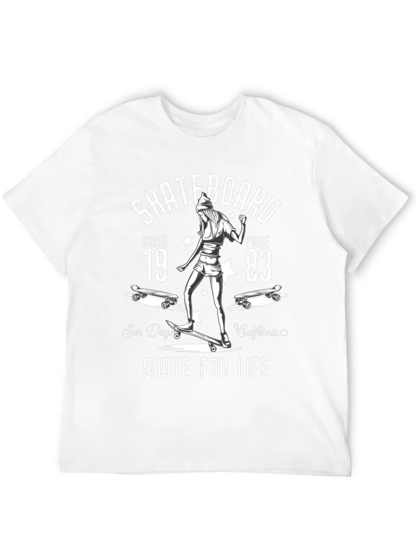 Skateboard Skate for Life Graphic T-Shirt