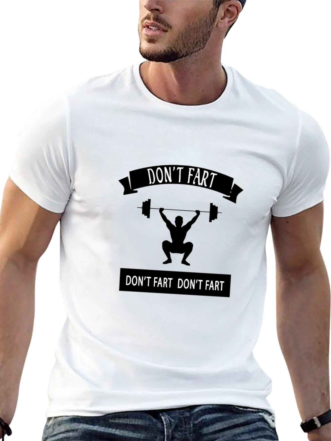 Funny Dont Fart Weightlifting Graphic T-Shirt