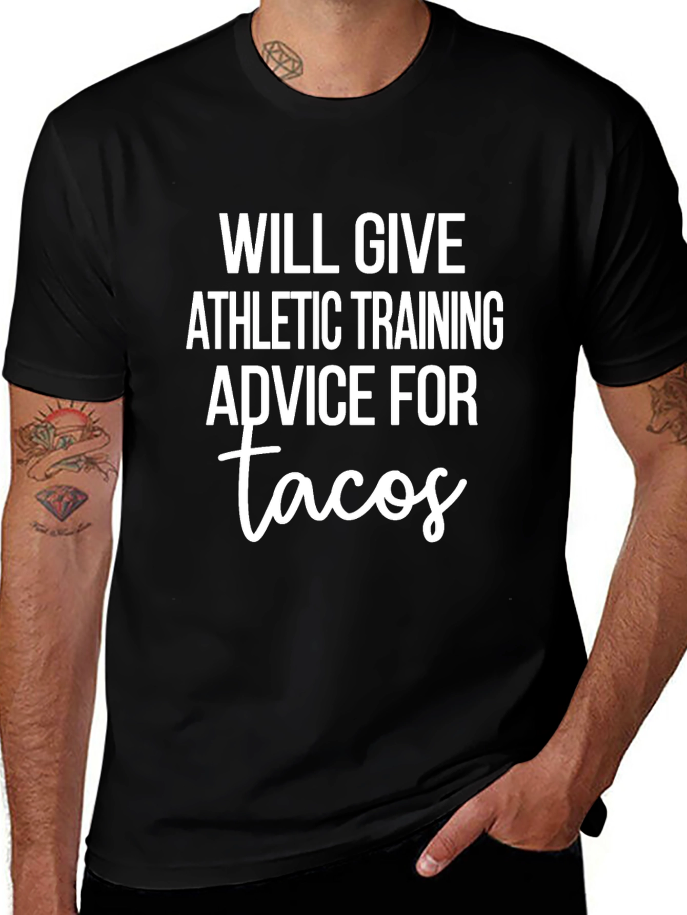 Athletic Training Advice for Tacos Black T-Shirt
