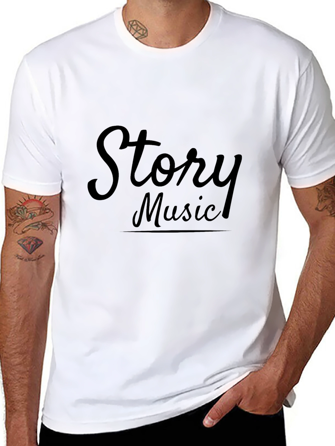 Story Music Graphic Tee - Casual Black T-Shirt