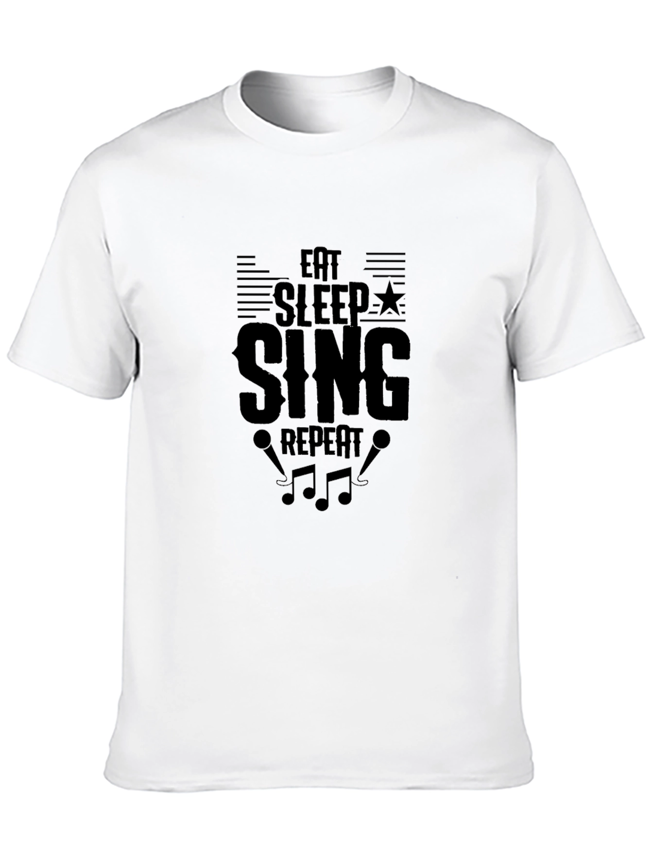 Eat Sleep Sing Repeat Black T-Shirt