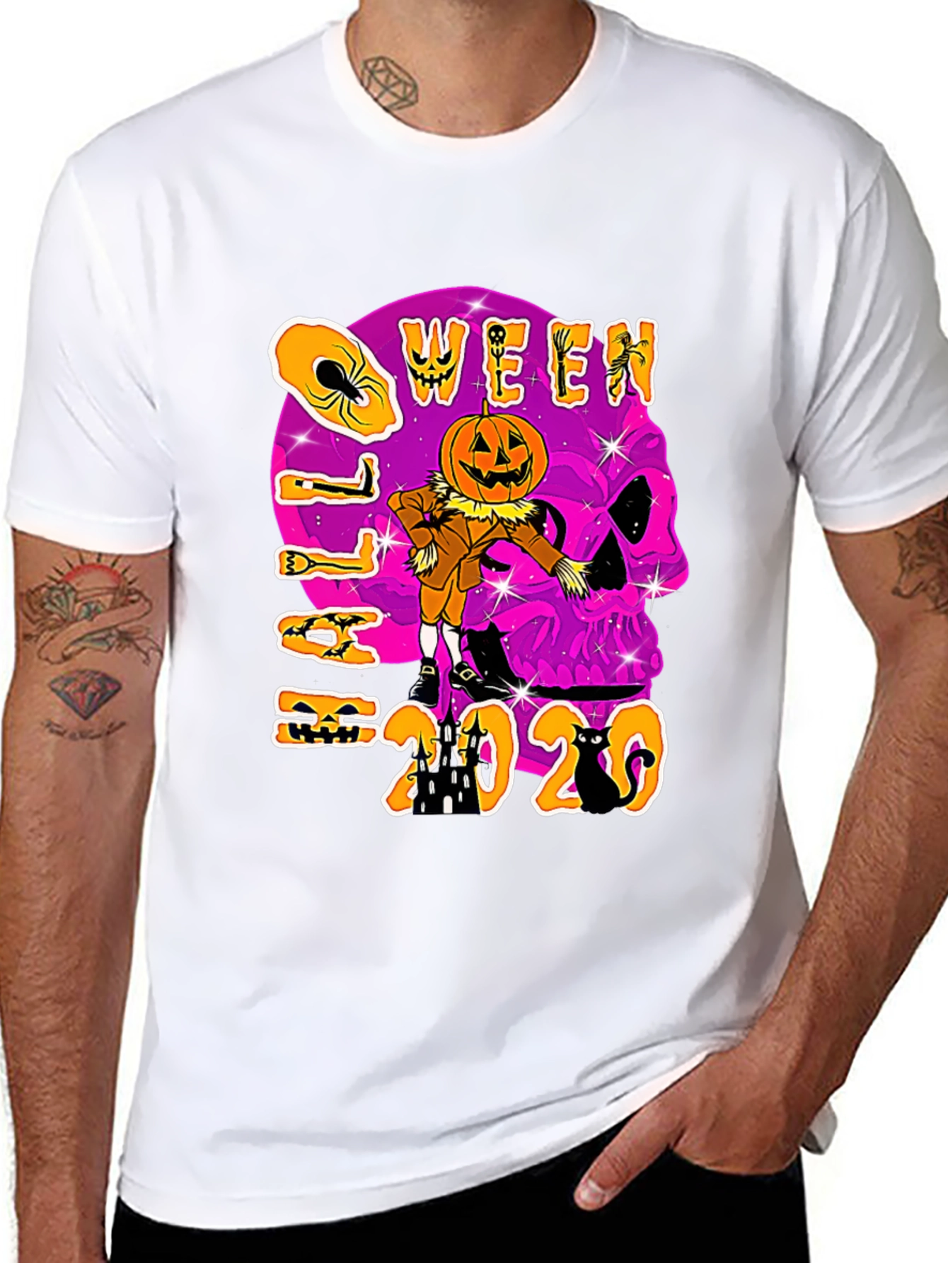 Halloween 2020 T-Shirt Skull Pumpkin Scarecrow