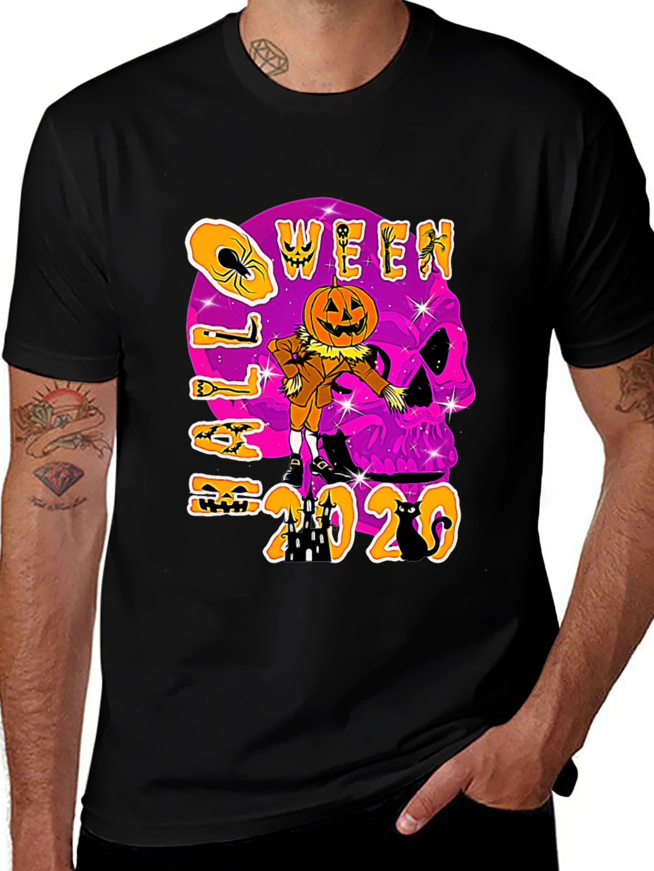 Halloween 2020 T-Shirt Skull Pumpkin Scarecrow
