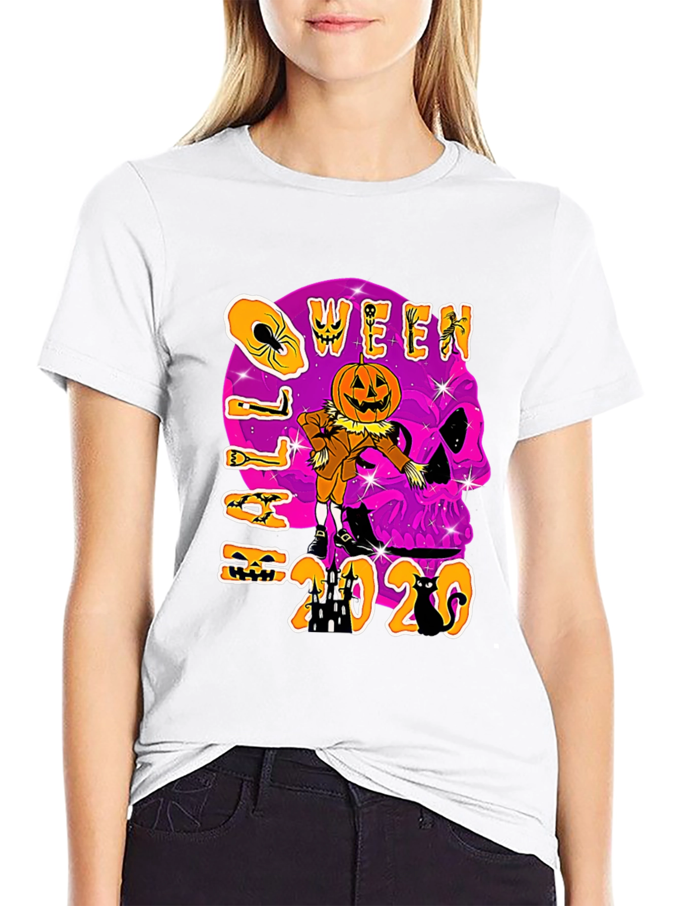 Halloween 2020 T-Shirt Skull Pumpkin Scarecrow