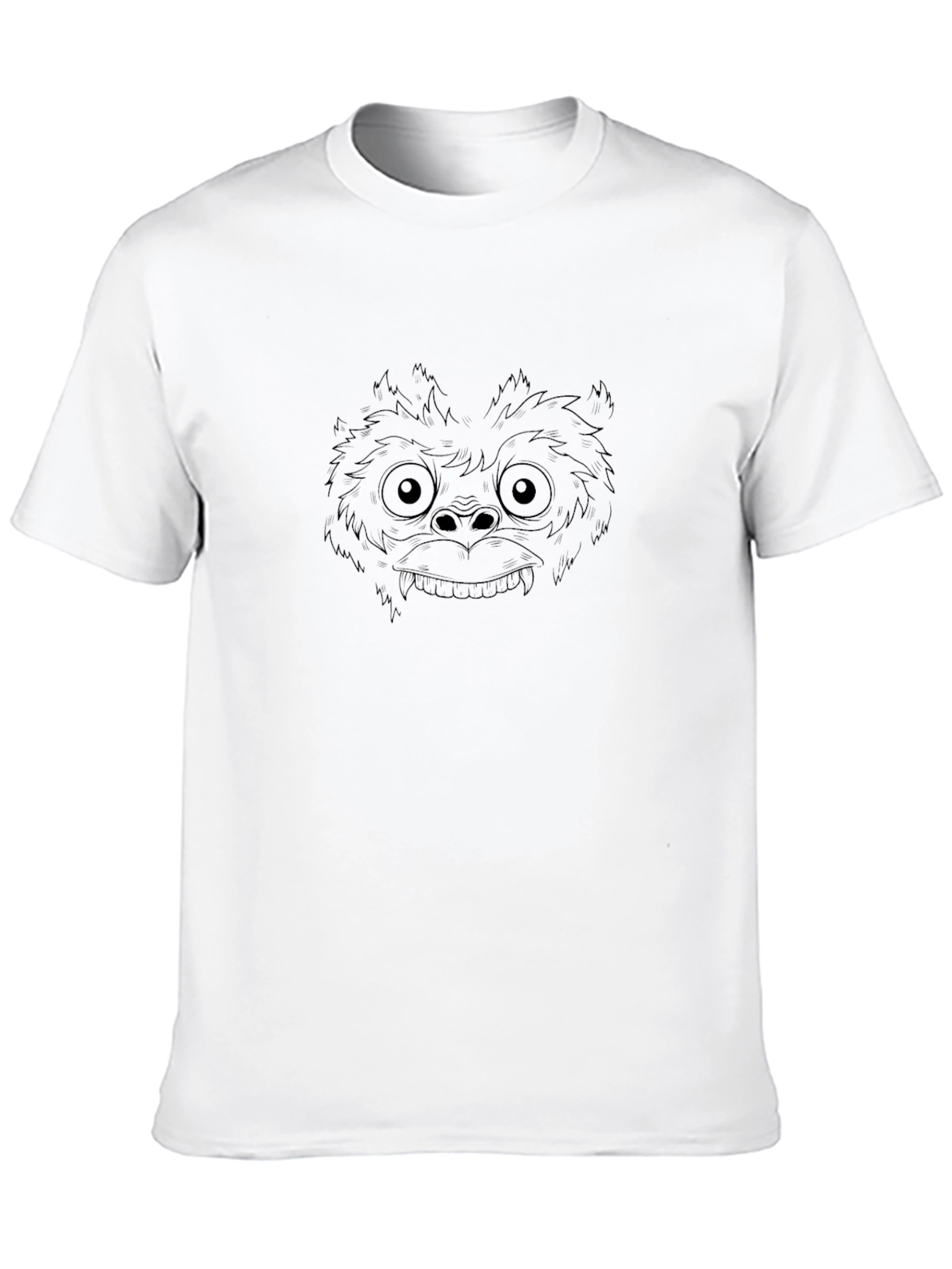 Monster Face Graphic Print Black T-Shirt