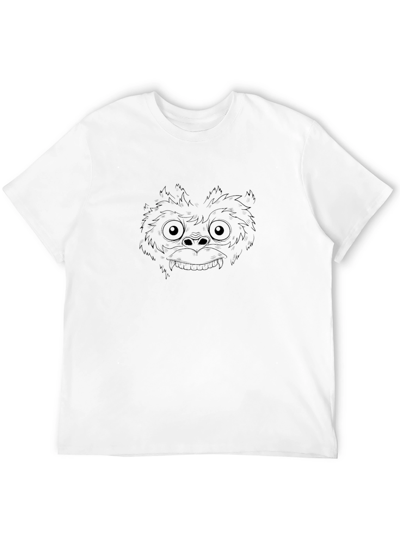Monster Face Graphic Print Black T-Shirt