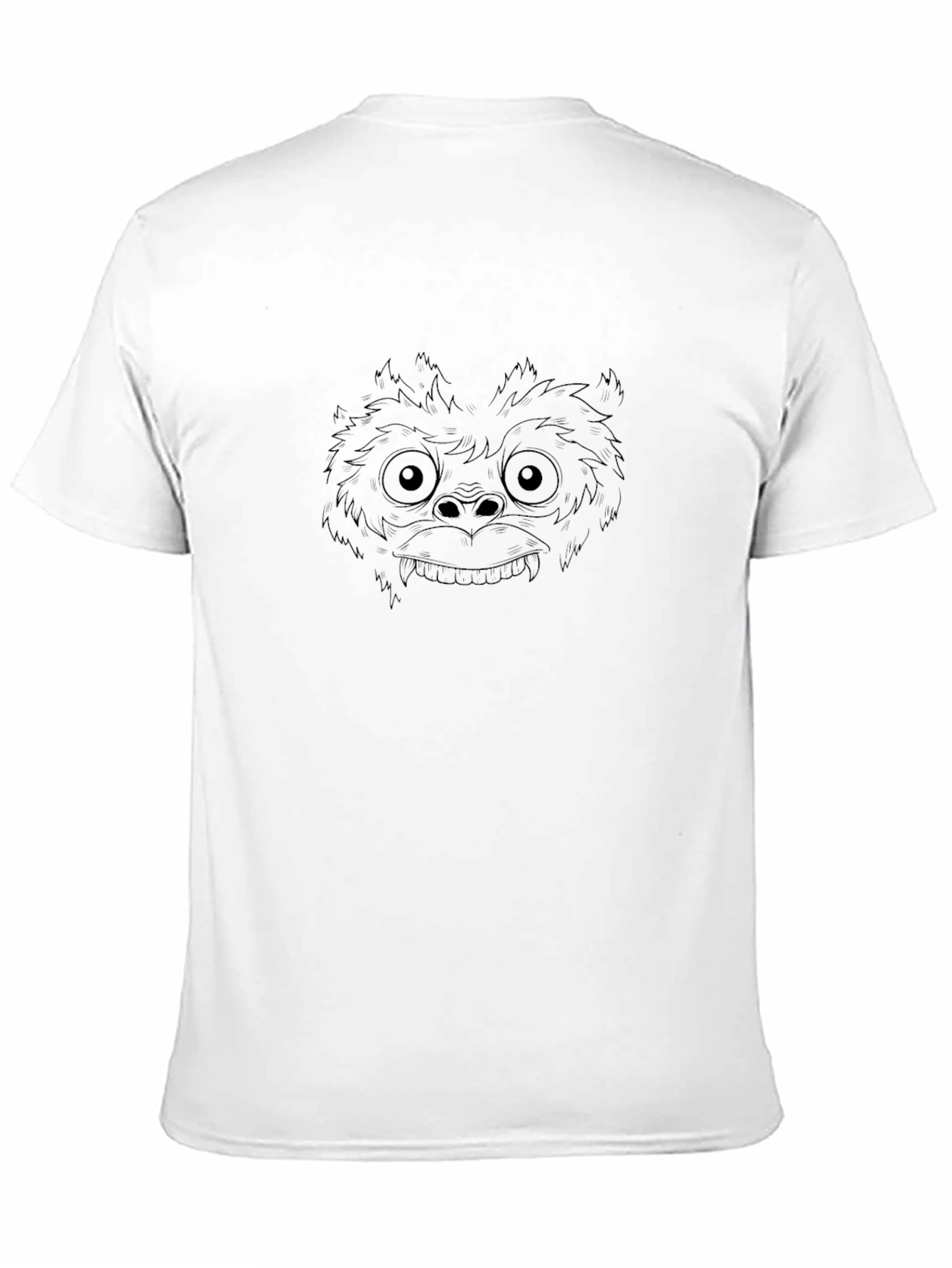 Monster Face Graphic Print Black T-Shirt