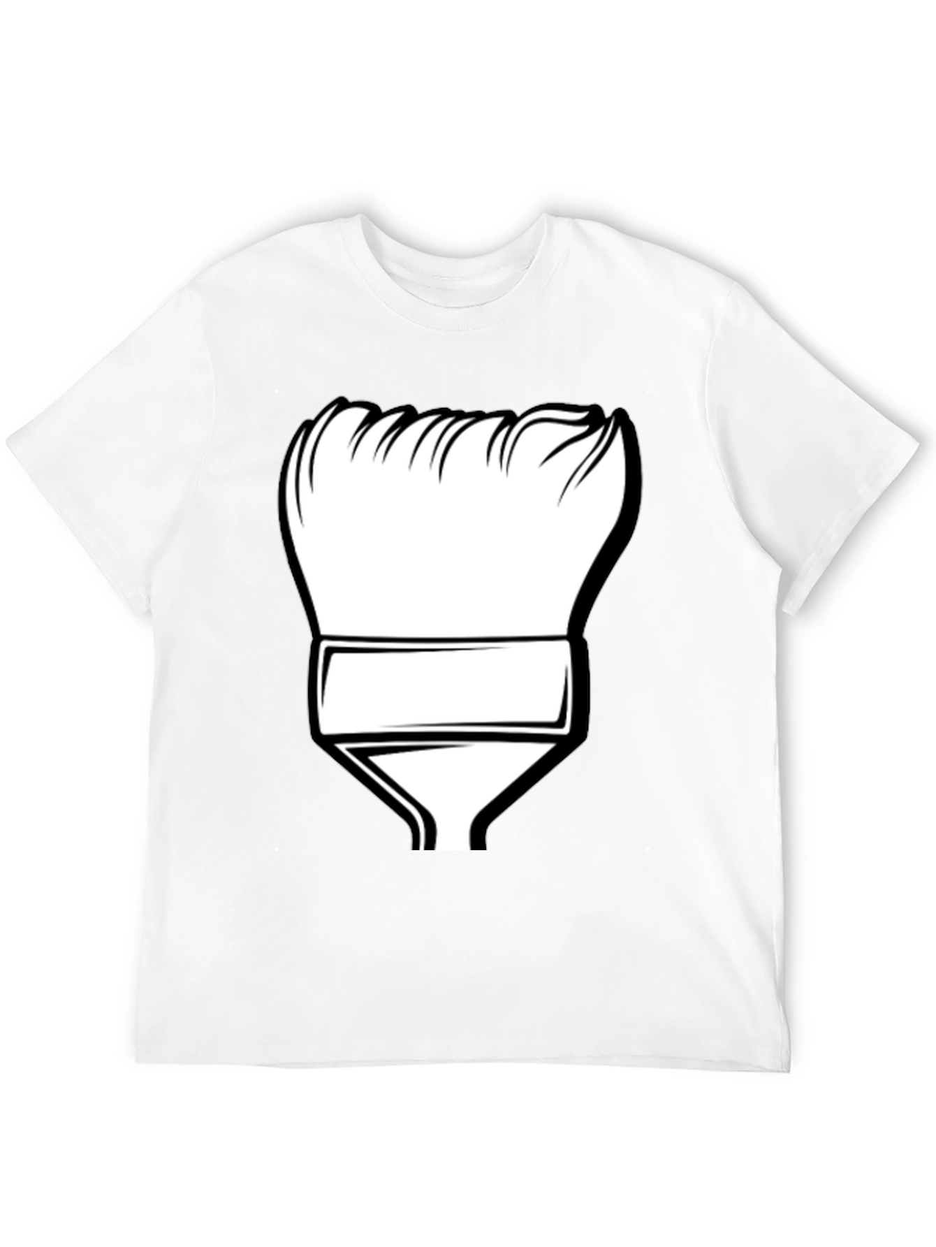 Painters Brush Graphic Tee - Black Cotton T-Shirt