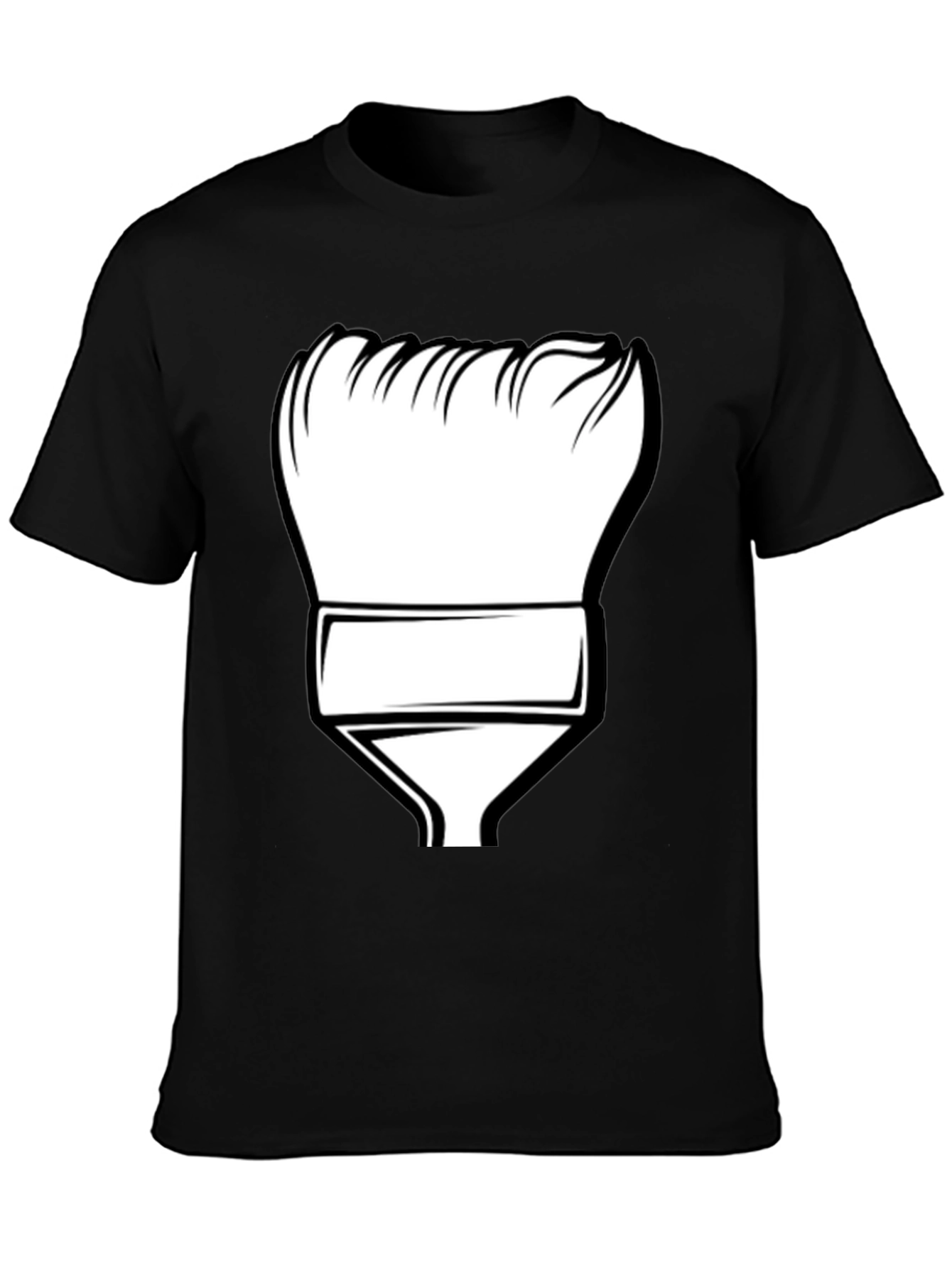 Painters Brush Graphic Tee - Black Cotton T-Shirt