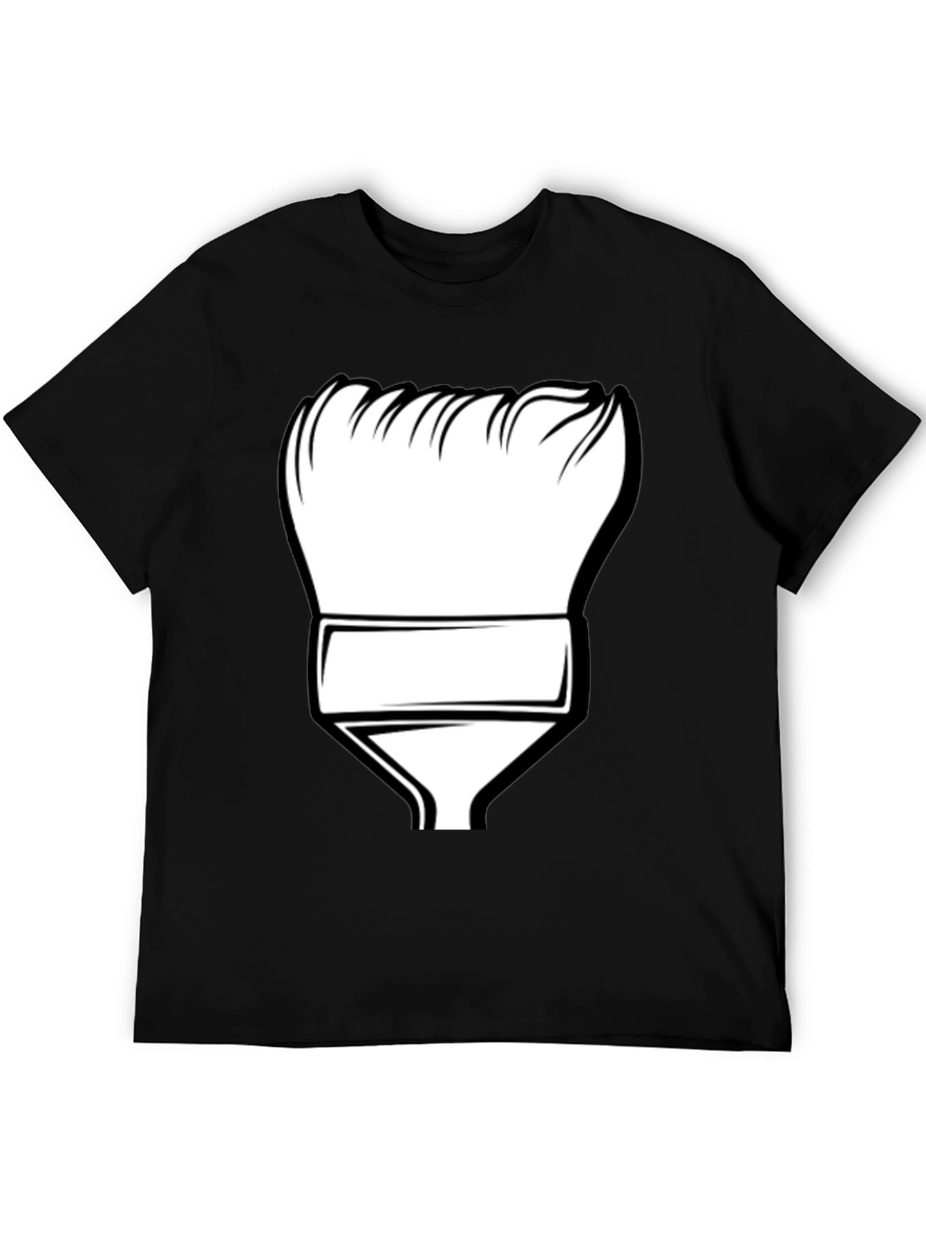 Painters Brush Graphic Tee - Black Cotton T-Shirt