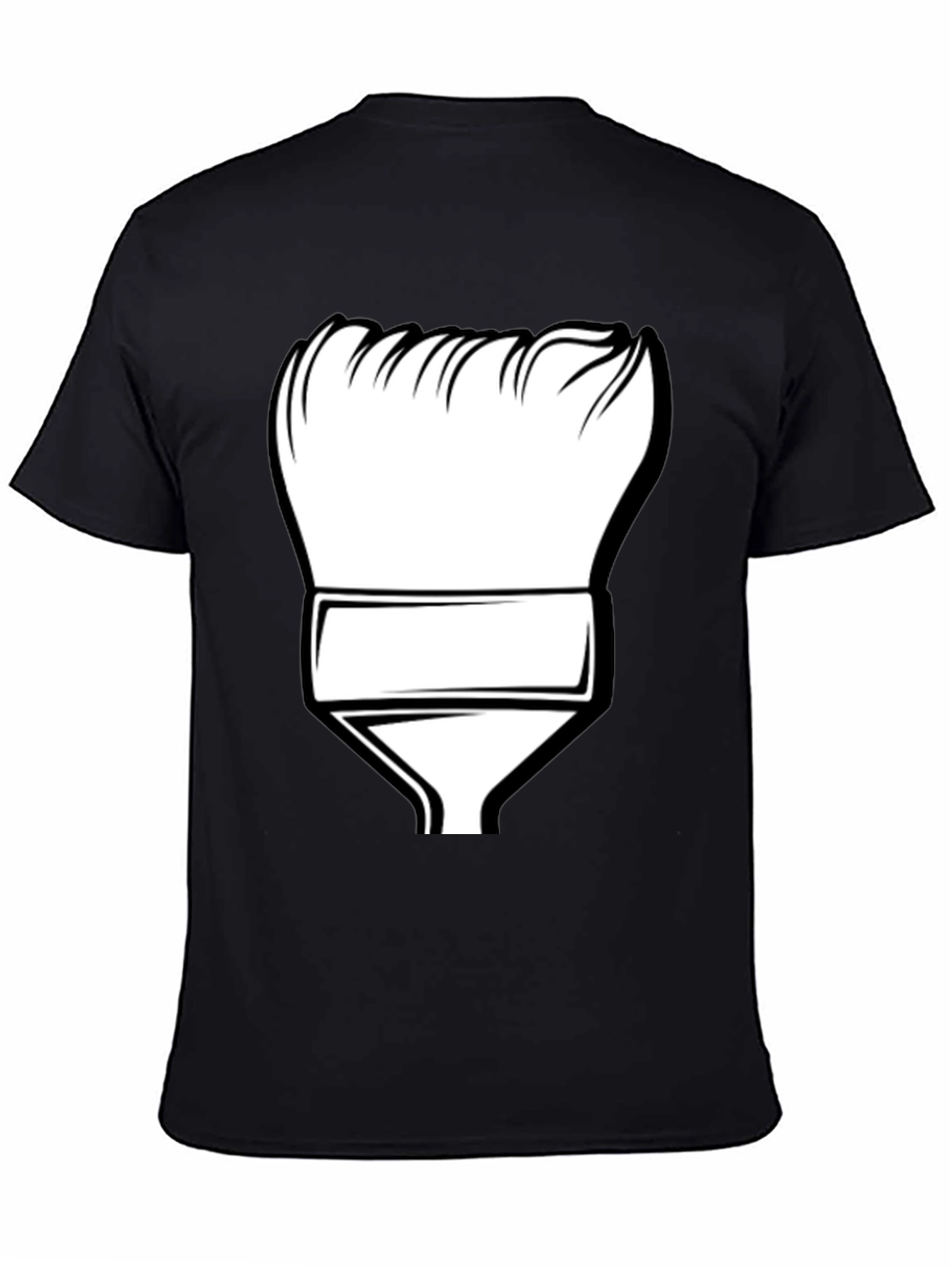 Painters Brush Graphic Tee - Black Cotton T-Shirt