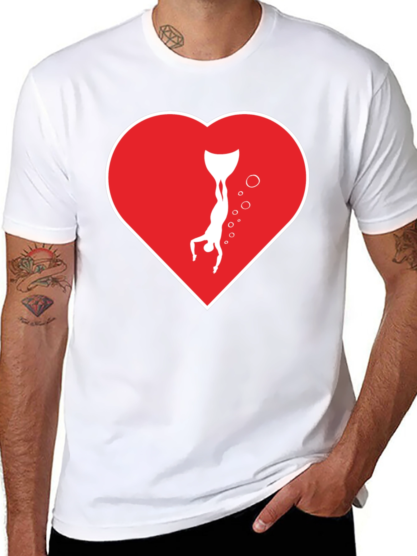 Freediving Heart T-Shirt - Love Scuba Diving!